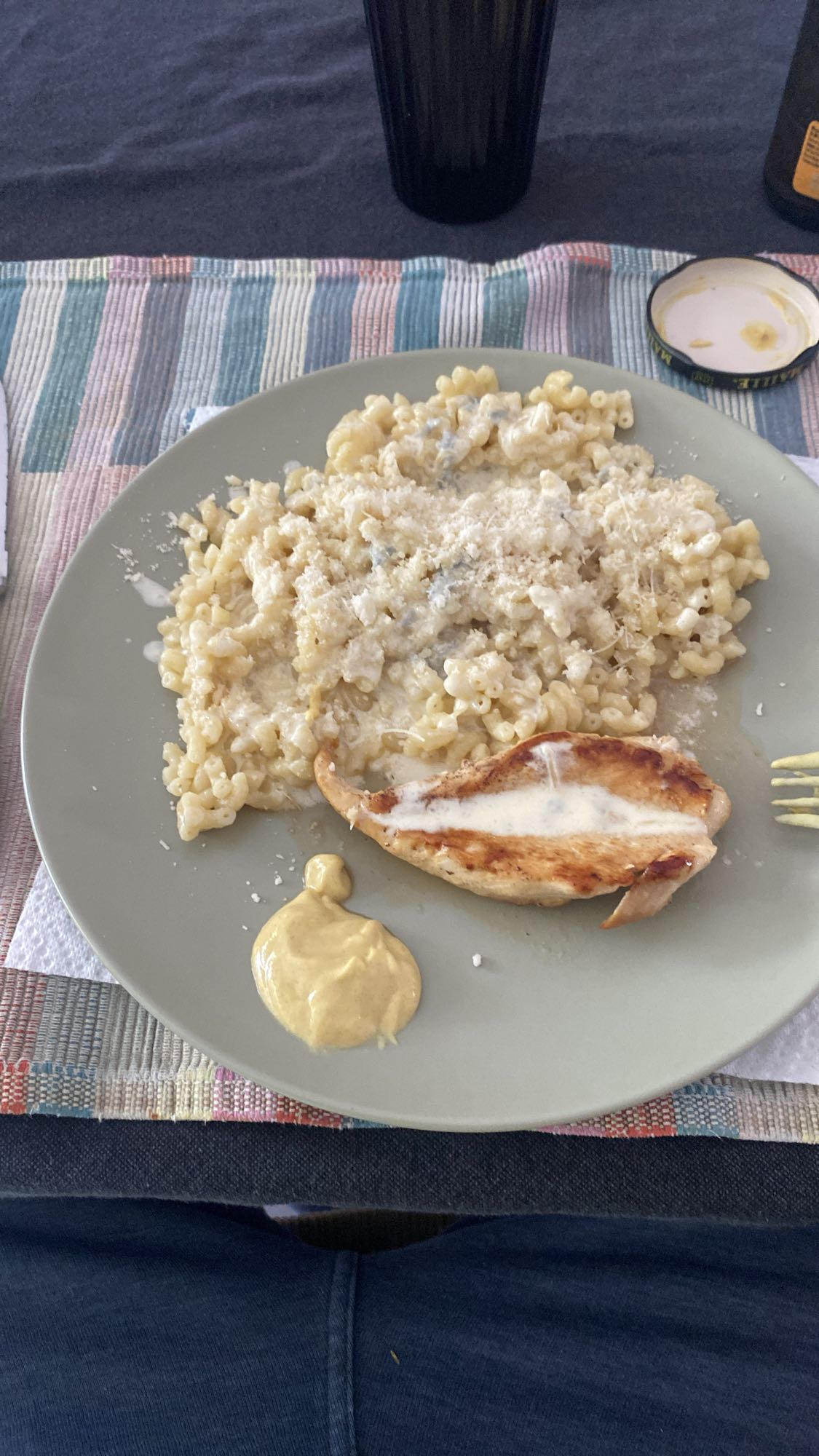 Pâtes au poulet et fromage