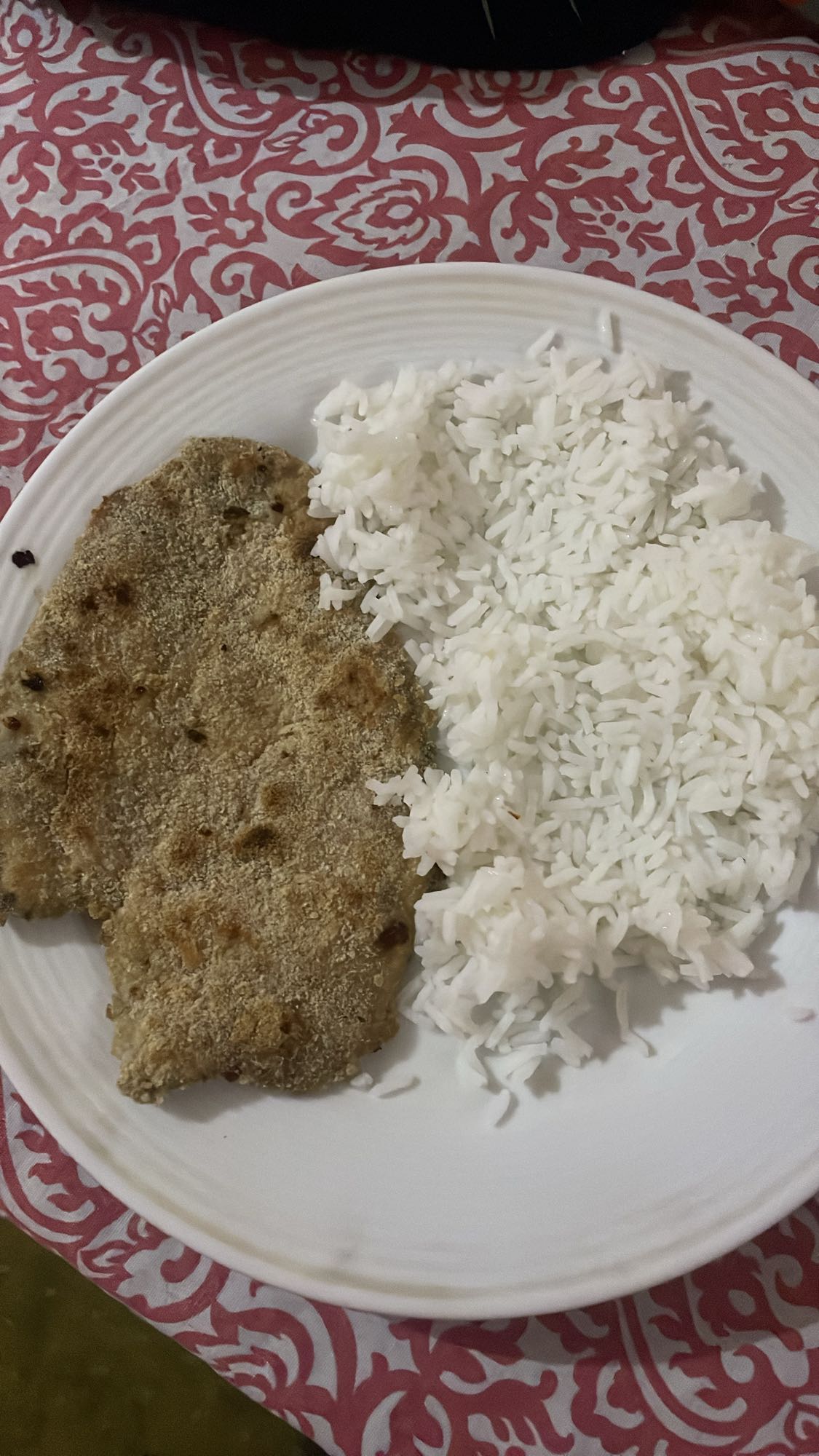 Milanesa con arroz