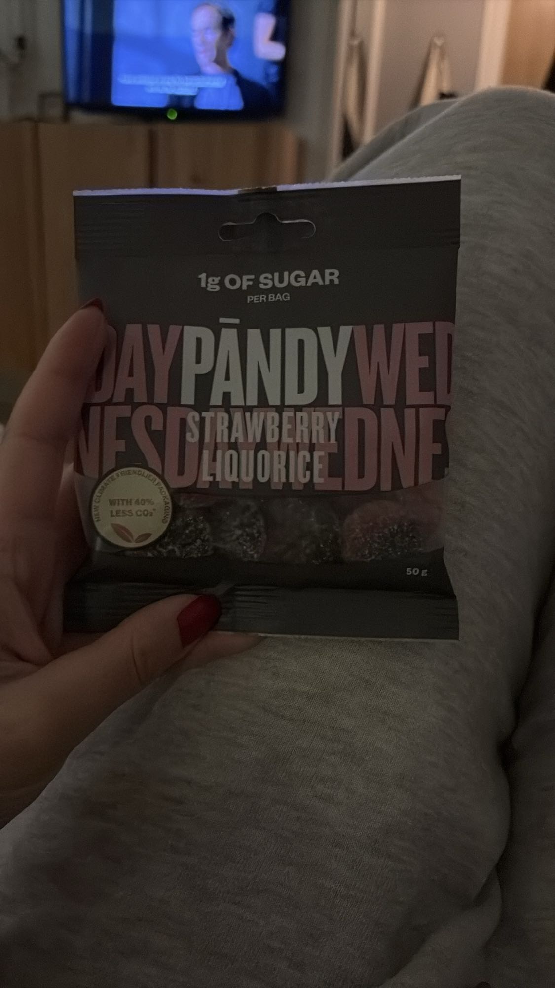 Jordgubbs-lakritsgodis