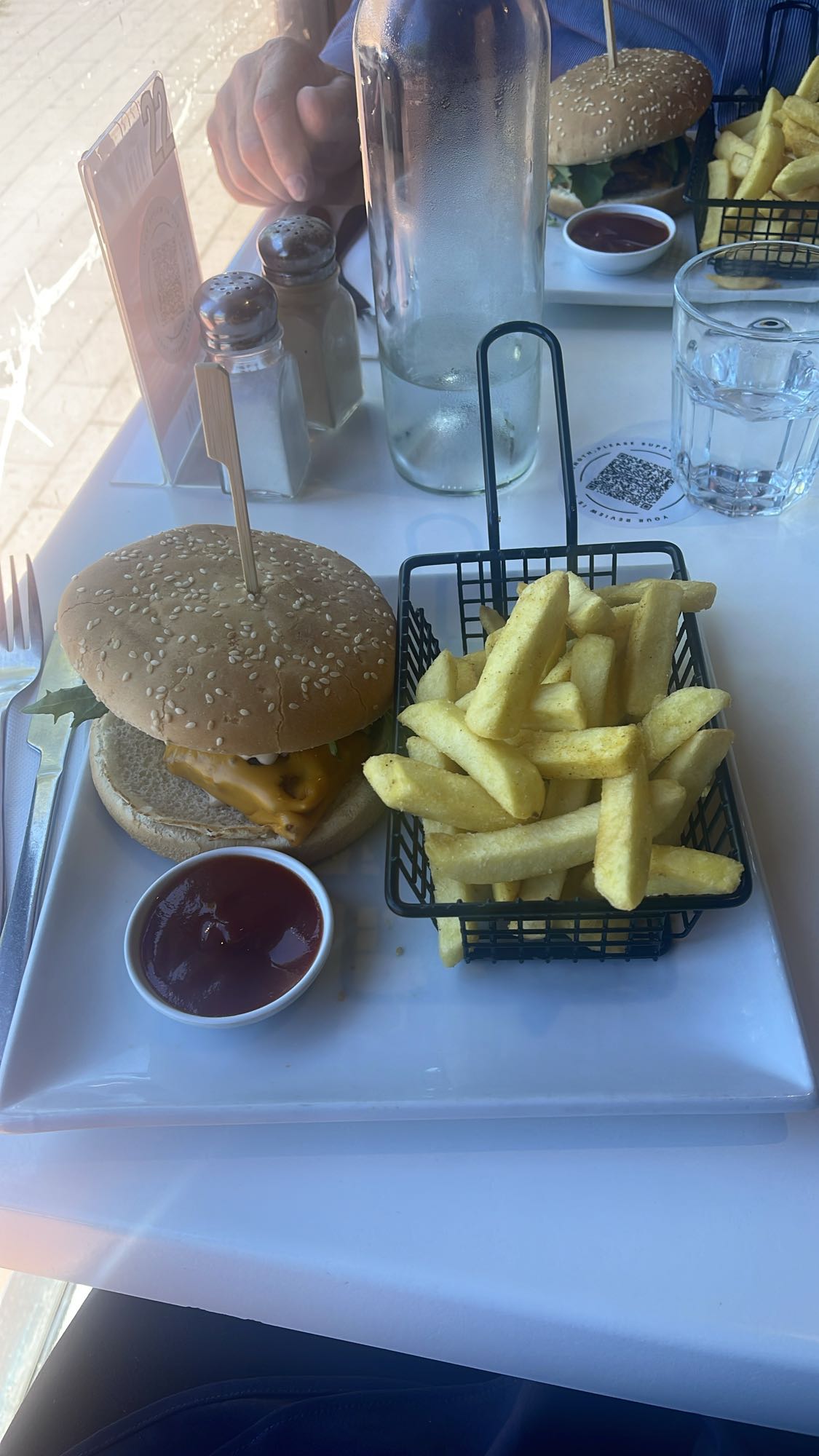 Cheeseburger with fries