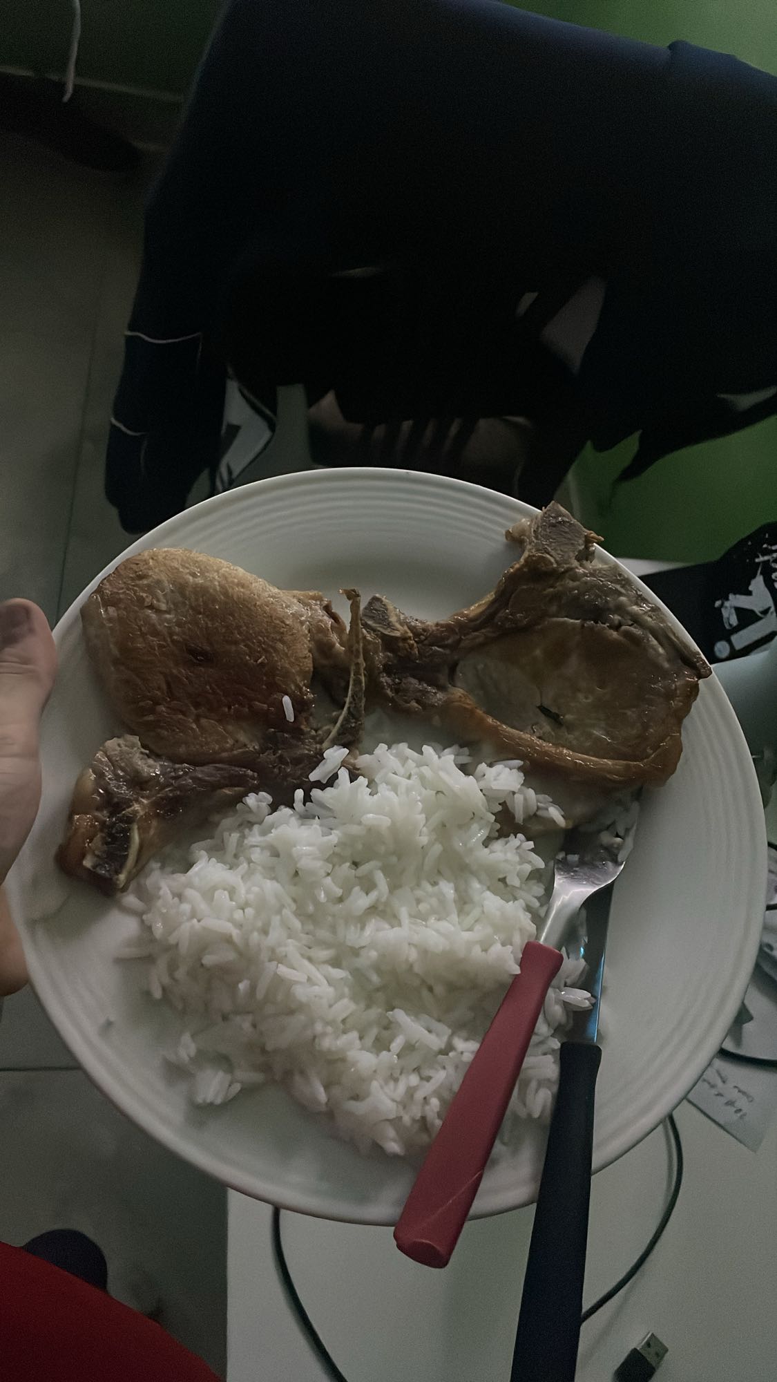 arroz con chuleta de cerdo