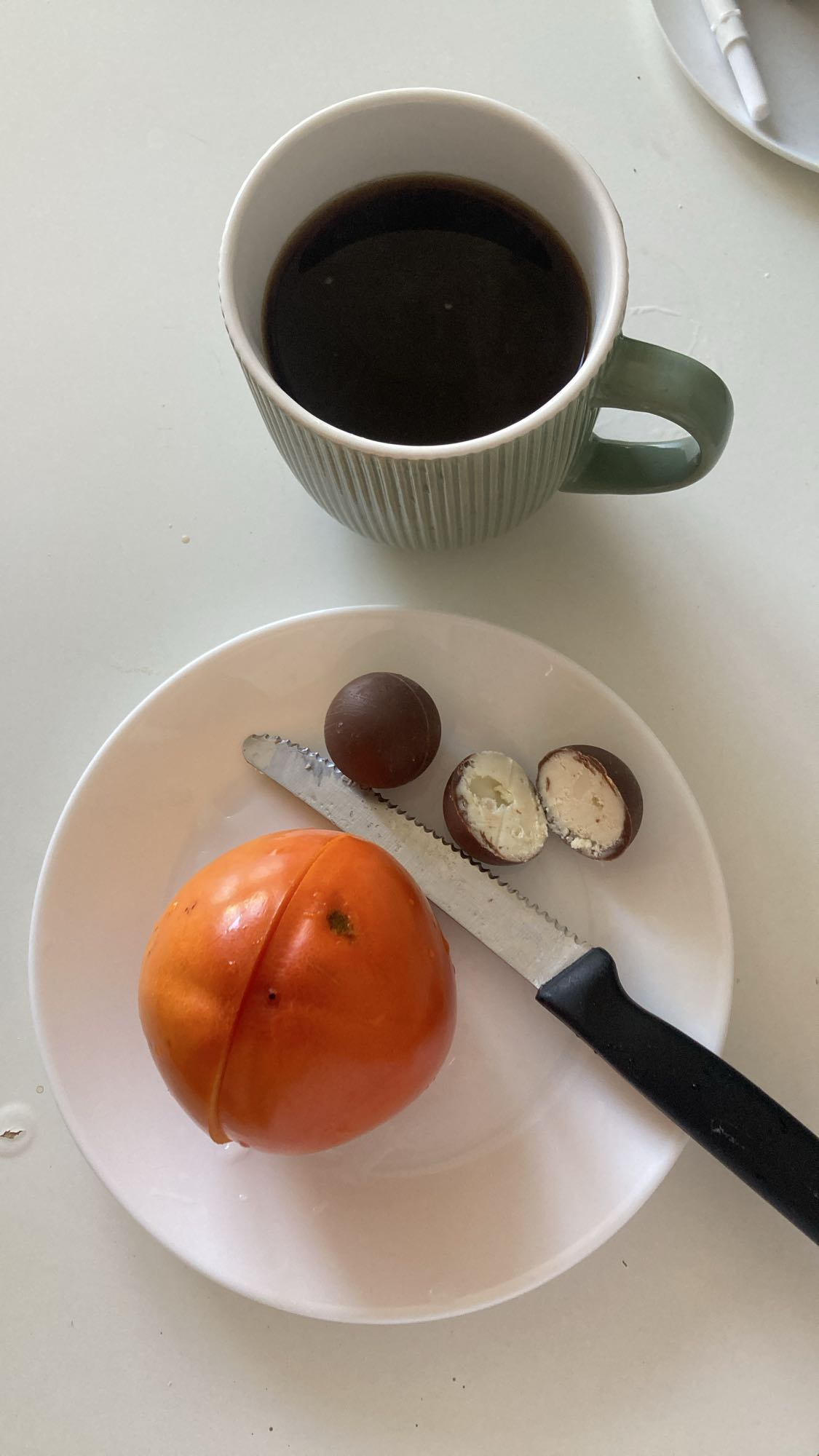 Persimmon, coffee, chocolate