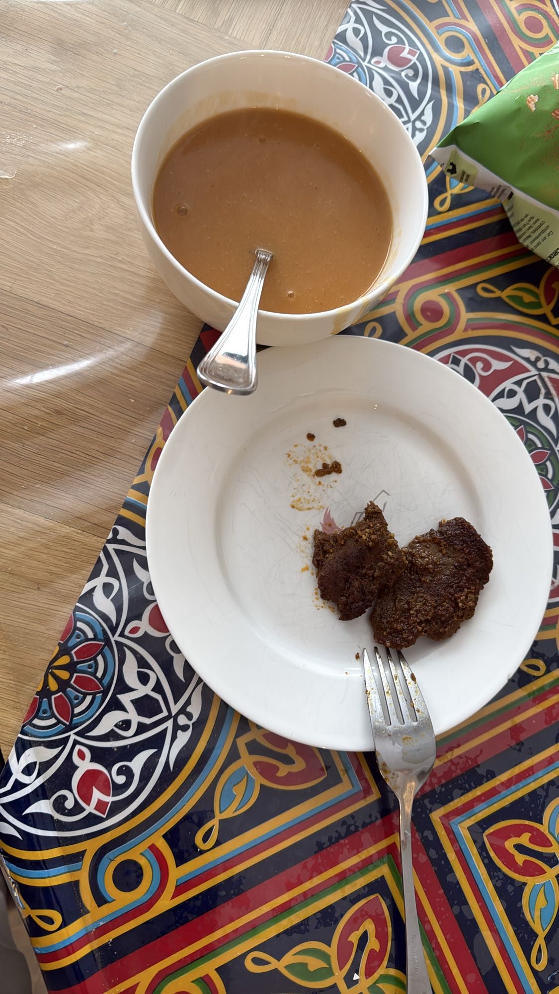 Meat with lentil soup