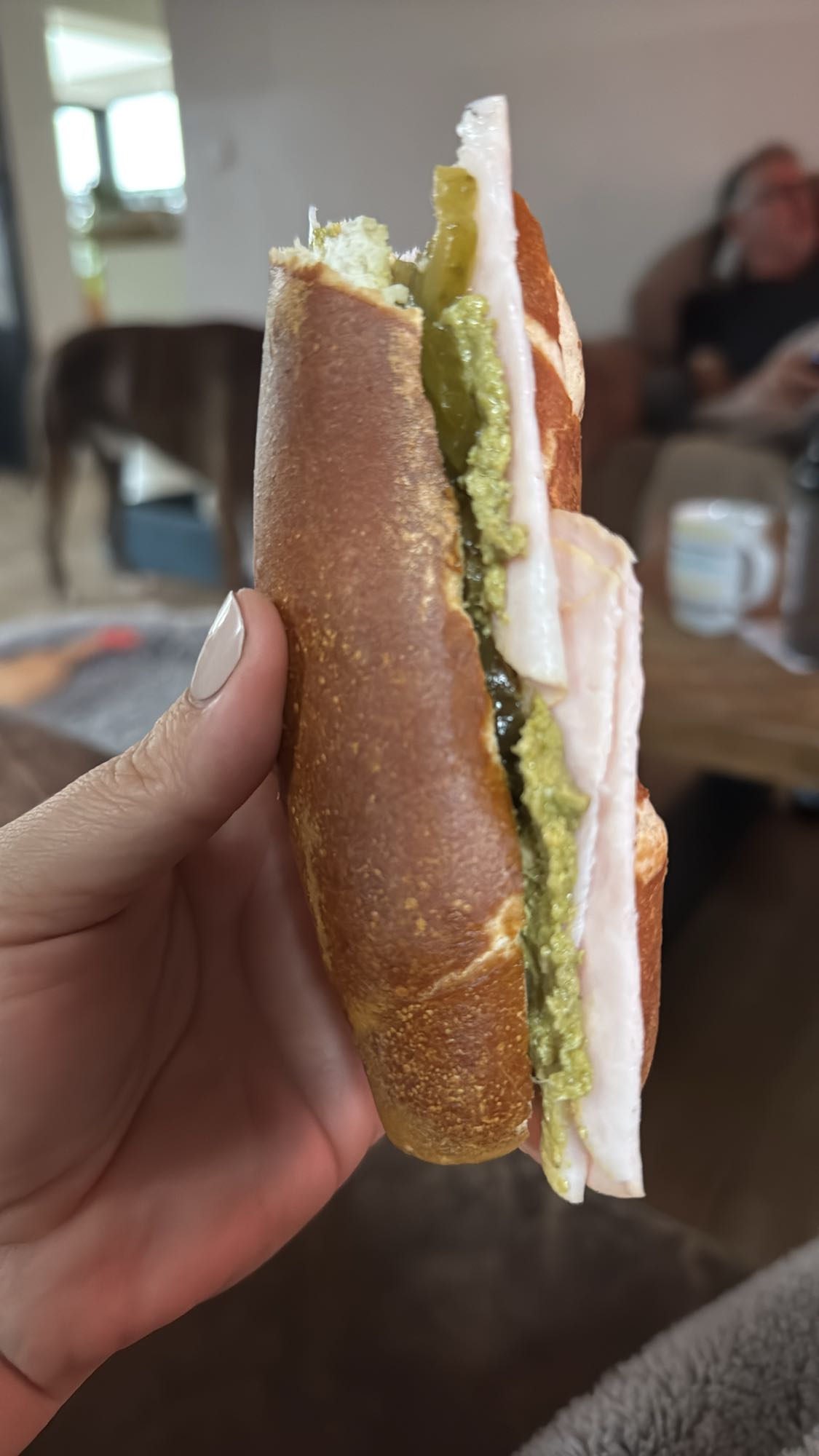 Puten-Pesto-Sandwich