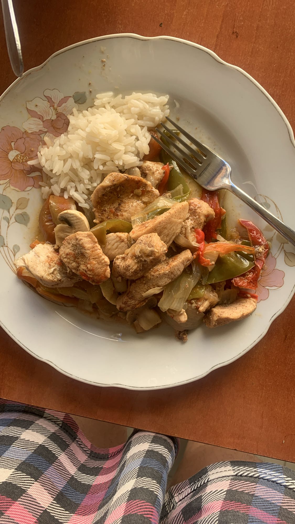 Chicken stir fry with rice