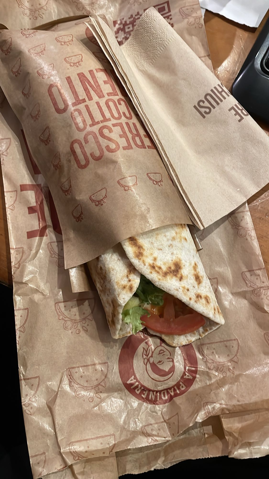 Wrap de pollo y verduras