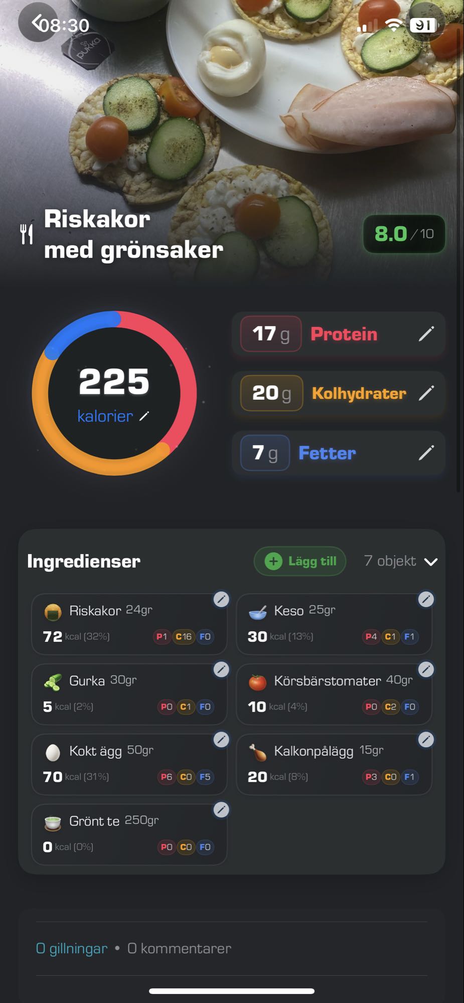 Riskakor med grönsaker