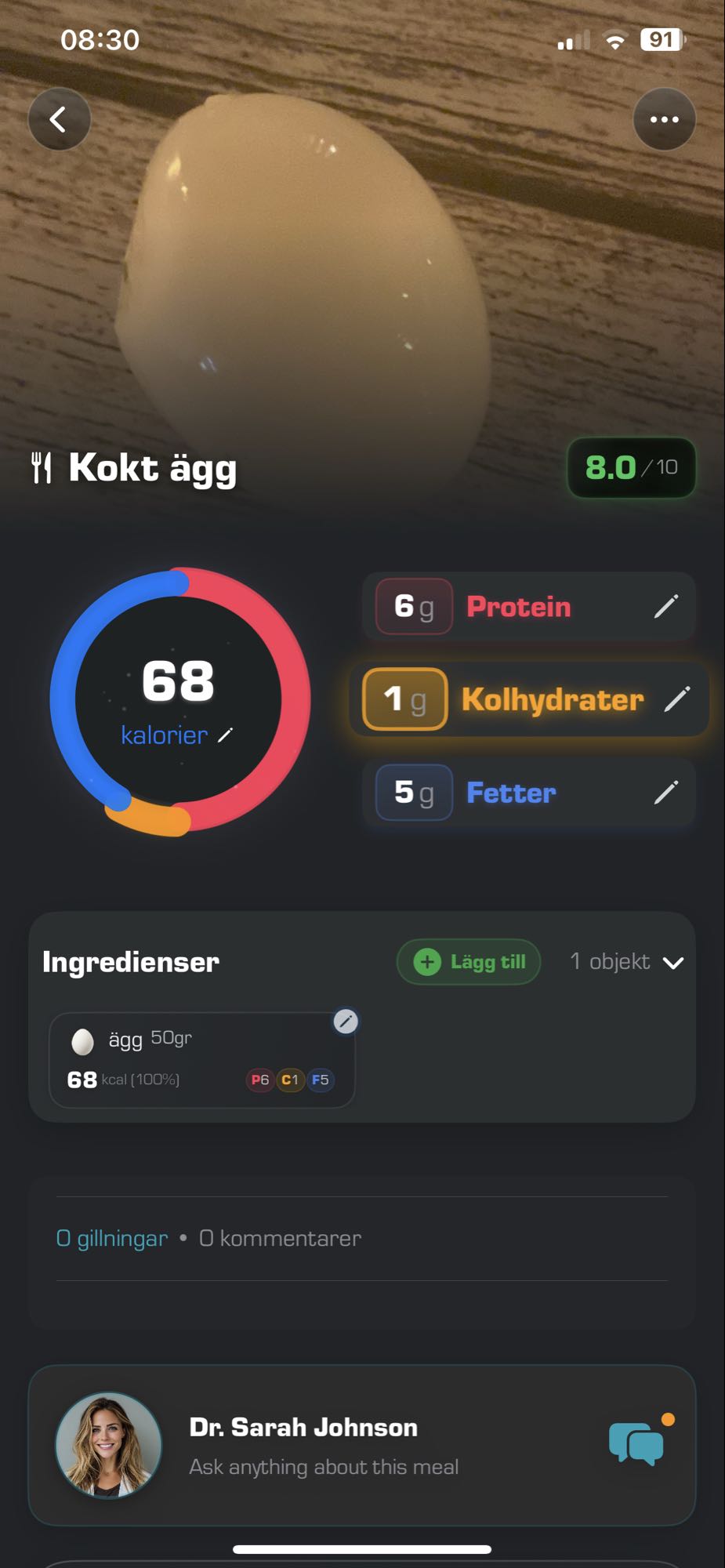 Kokt ägg