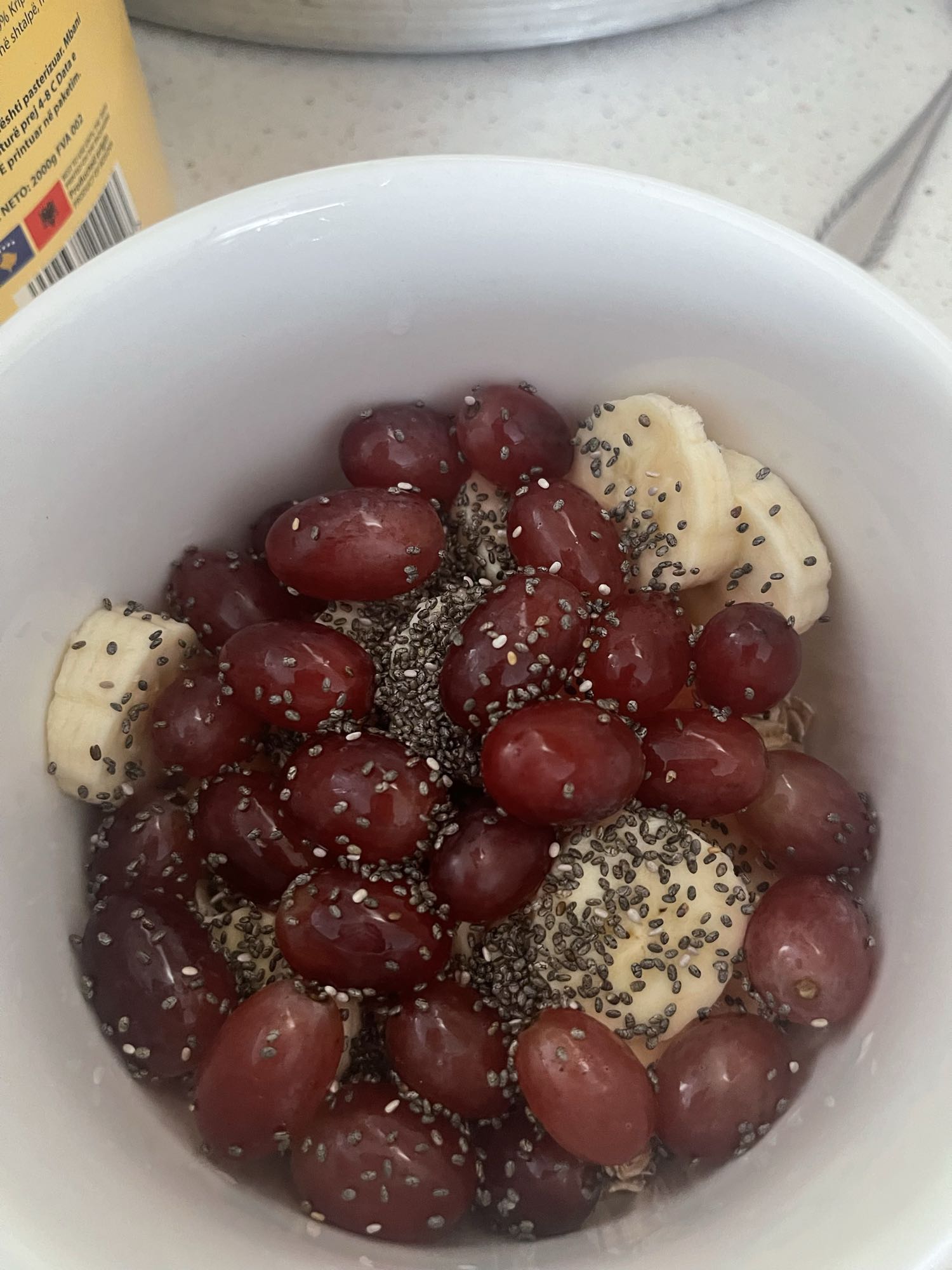 Banana Grape Chia Bowl