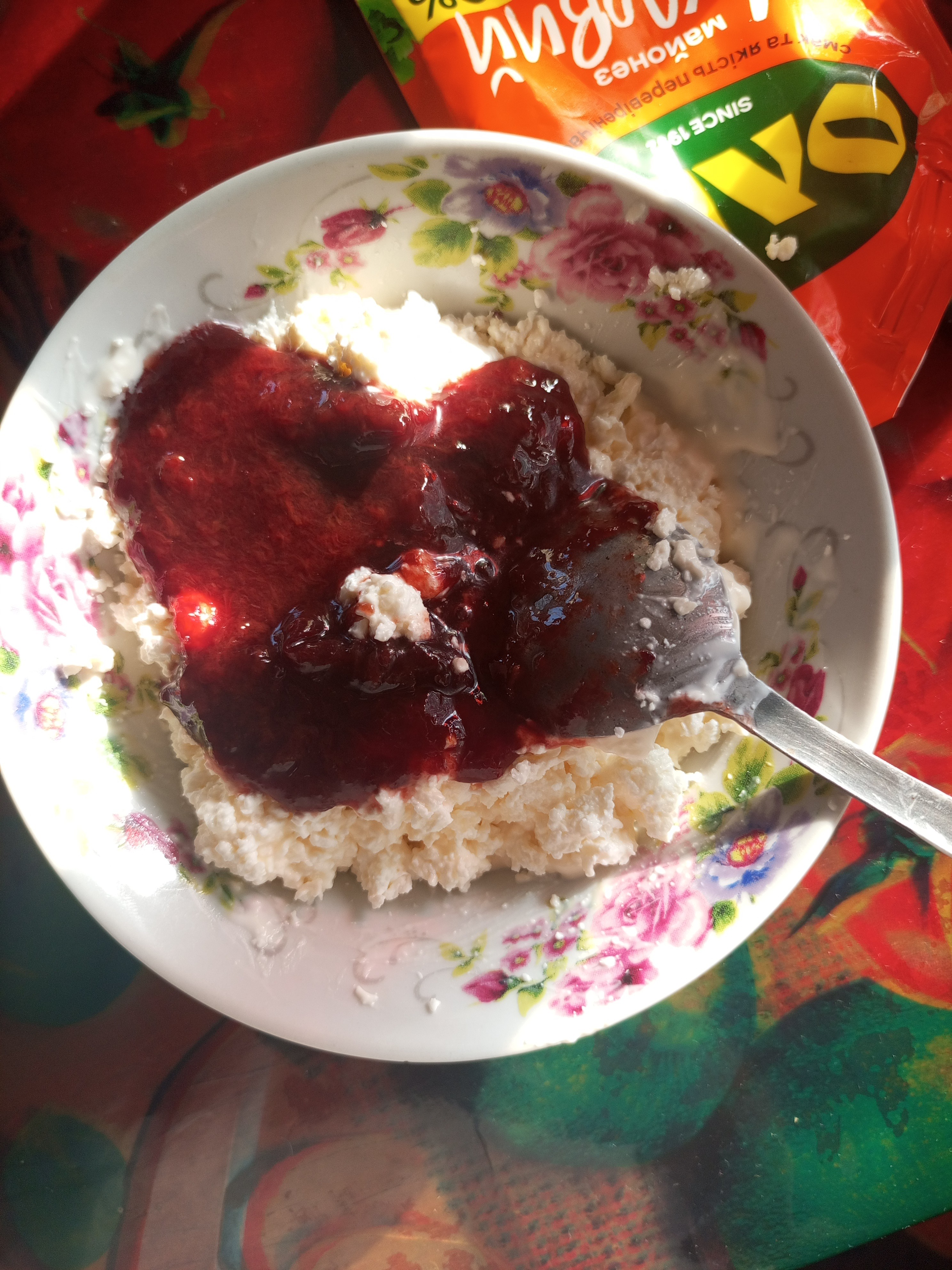 Cottage Cheese with Jam