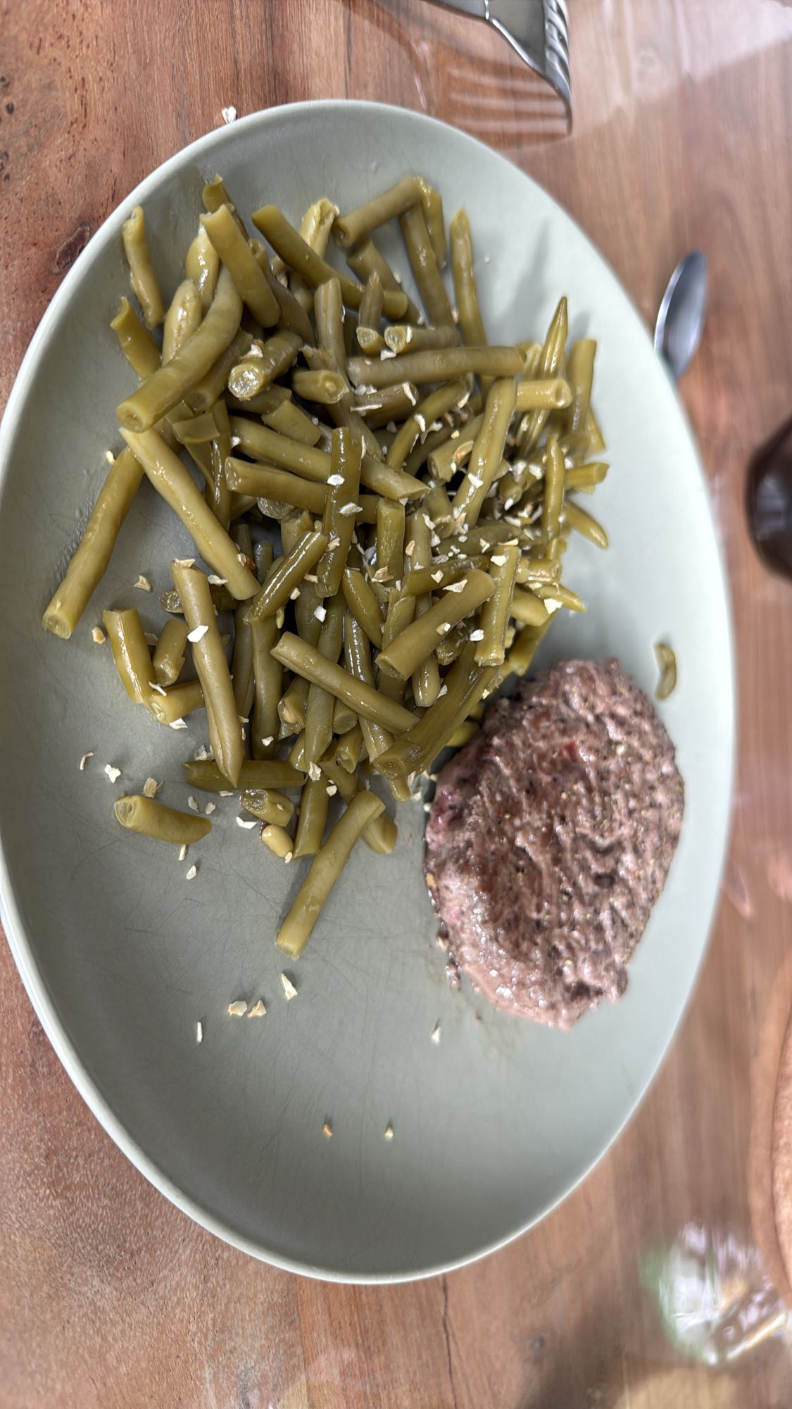 Haricots verts et steak