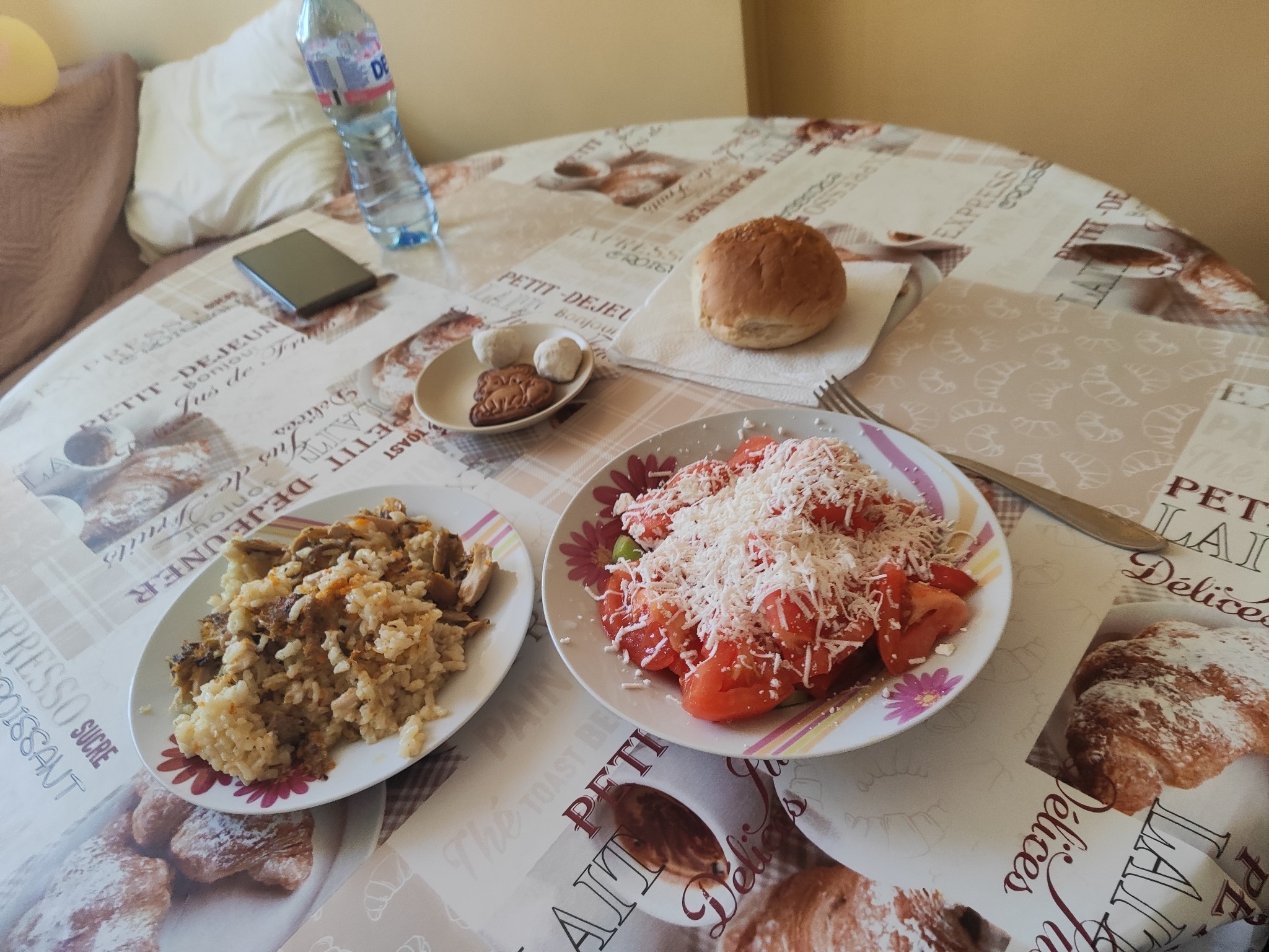 Rice chicken salad lunch