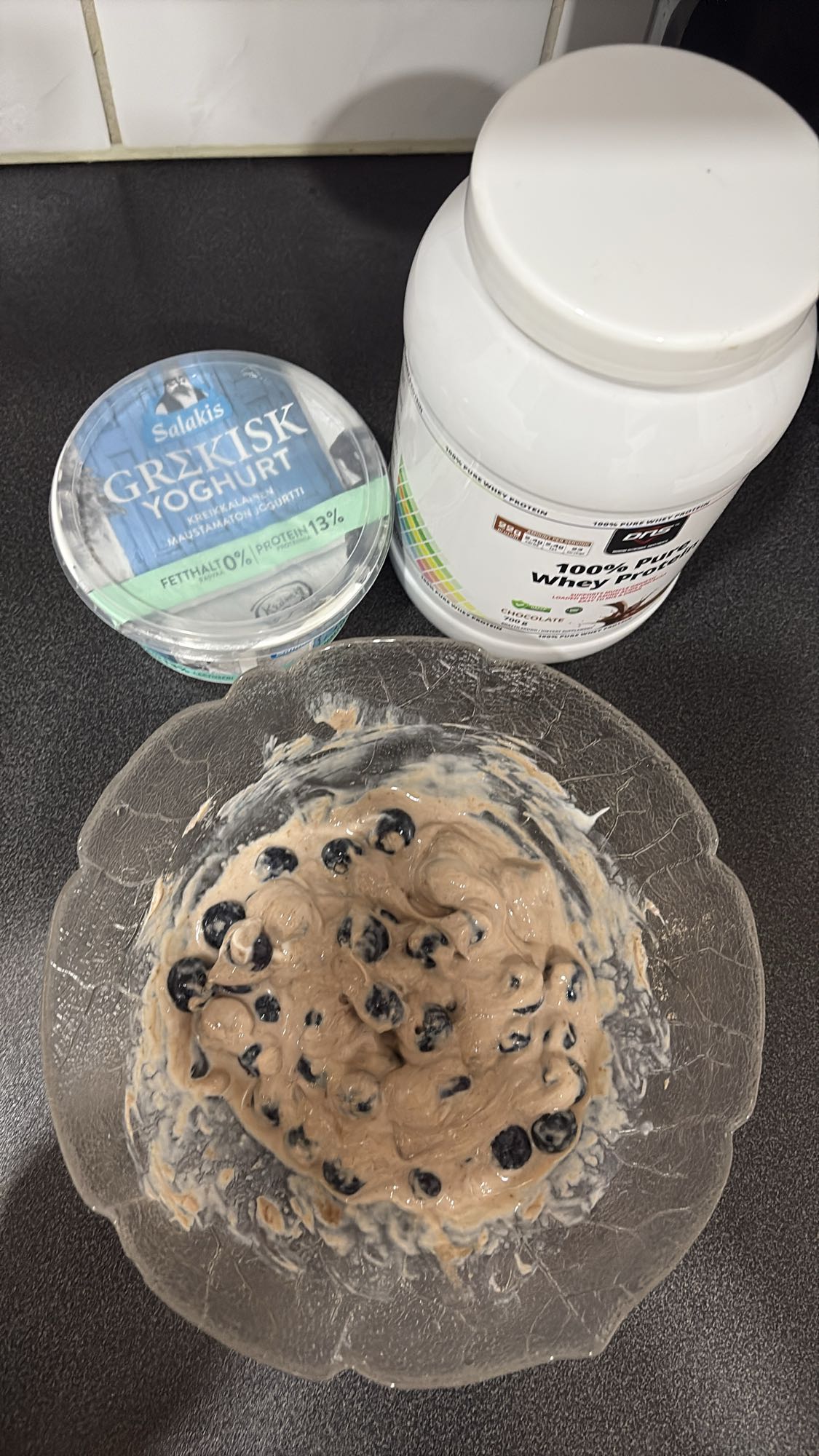 Protein yoghurt med blåbær