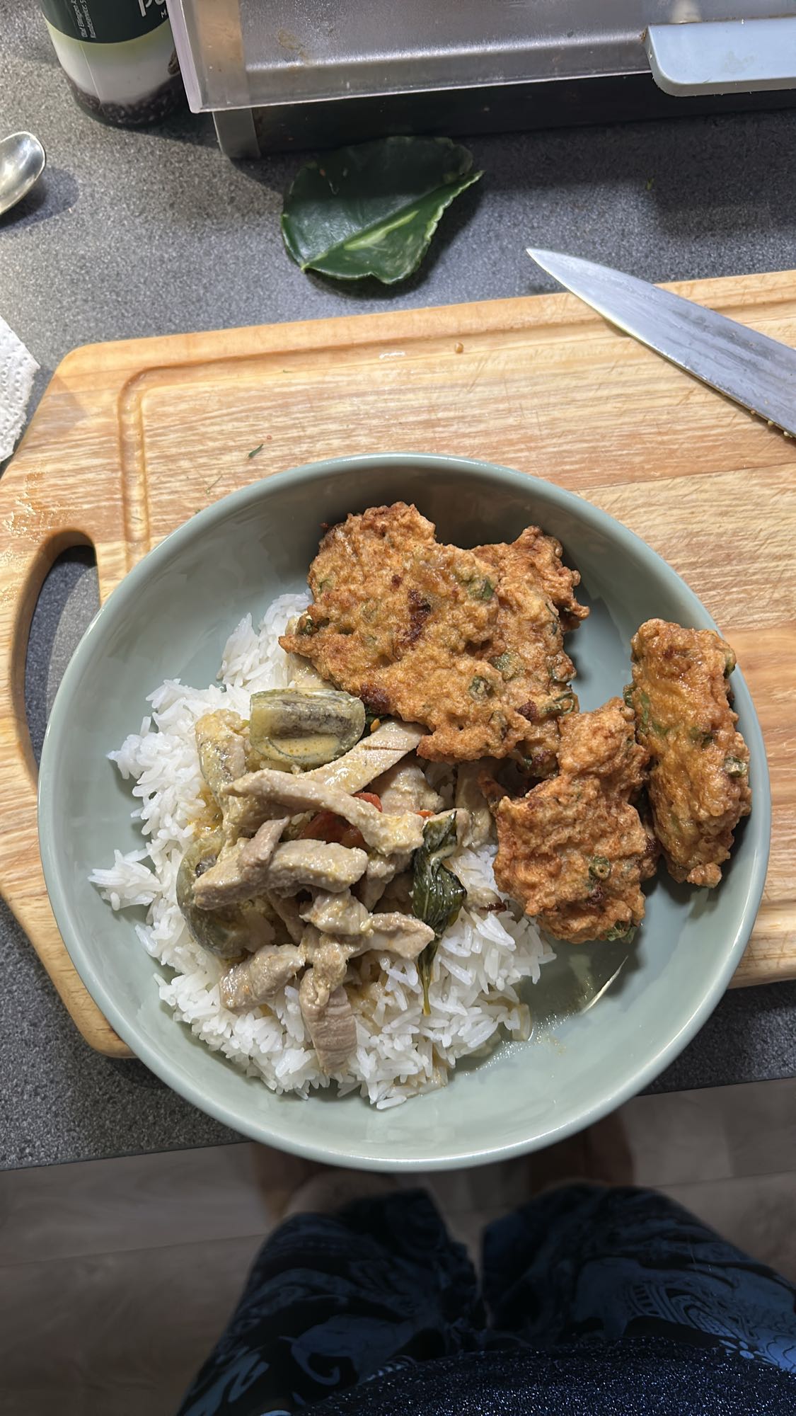 Thai ris med fiskekaker