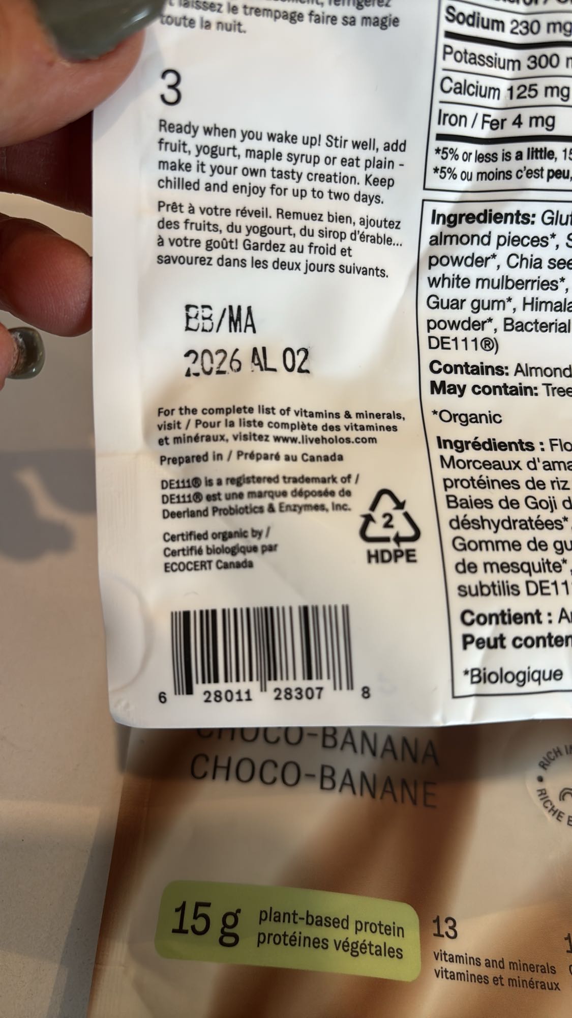 Choco-banane protéiné