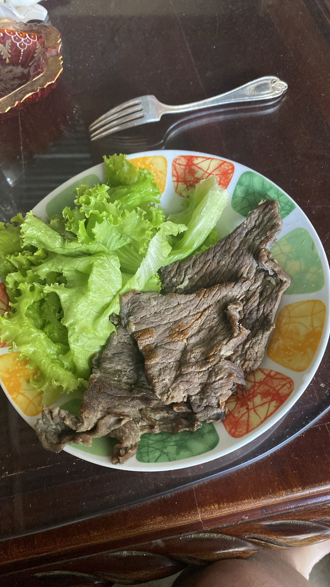 Carne asada con lechuga