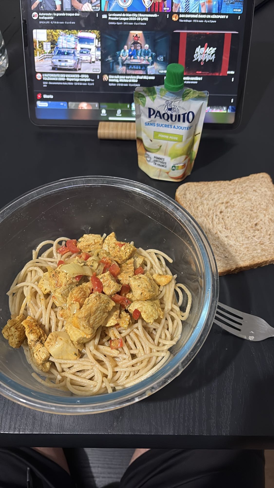 Pâtes au poulet et pomme