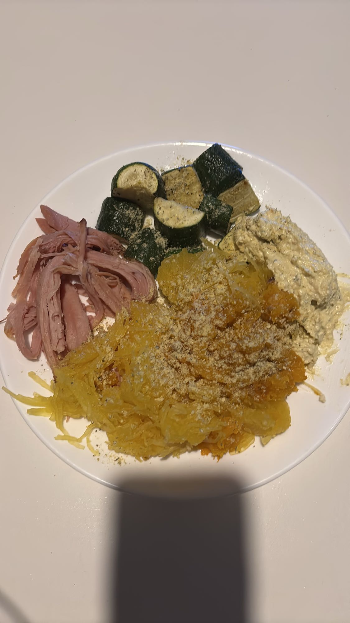 Assiette légumes et jambon