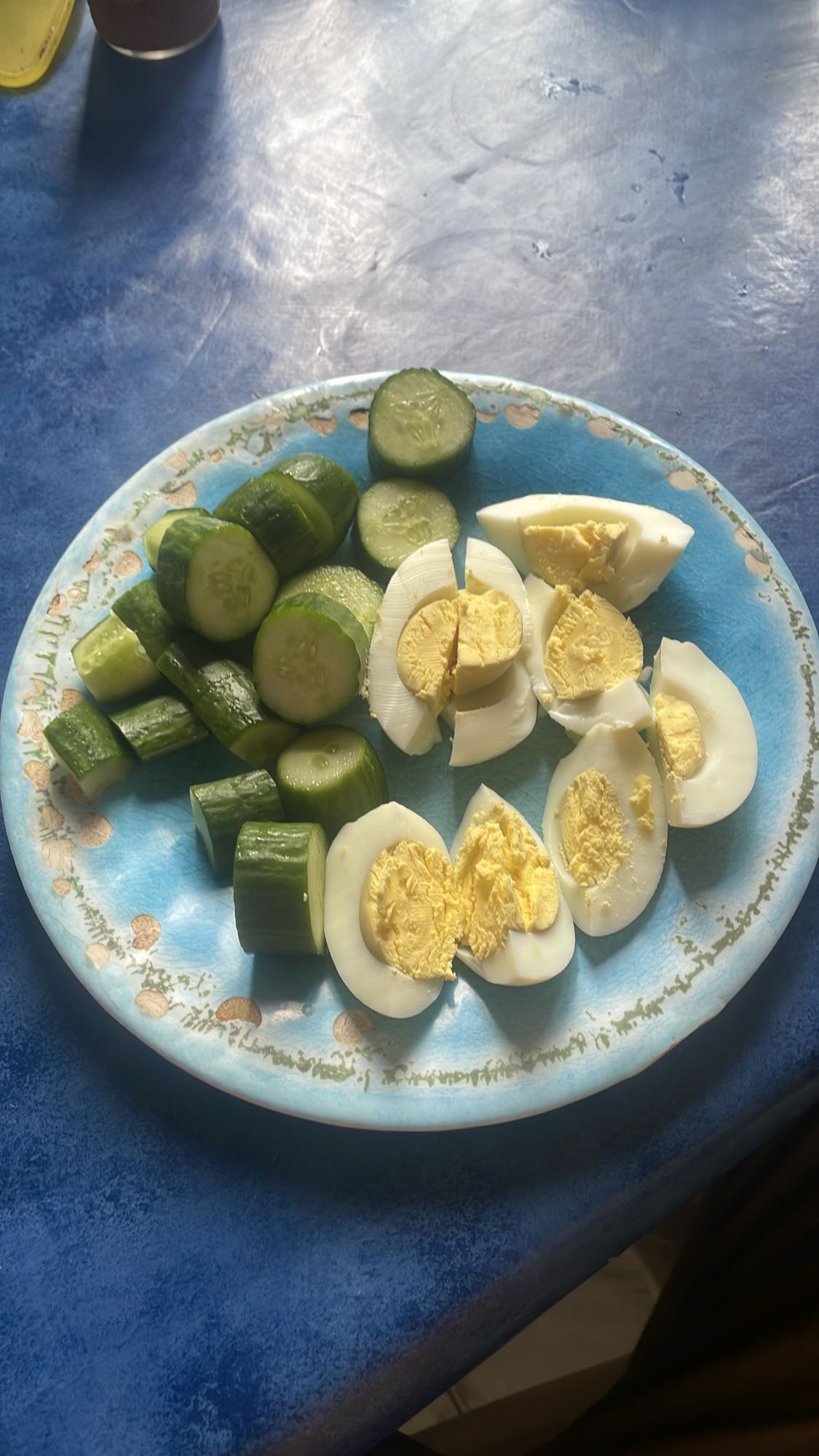 Egg and cucumber plate