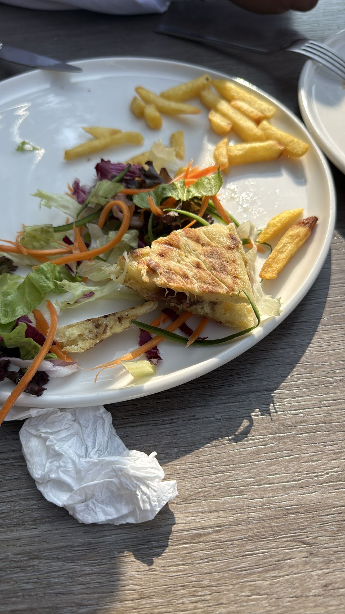 панини с салатом и фри