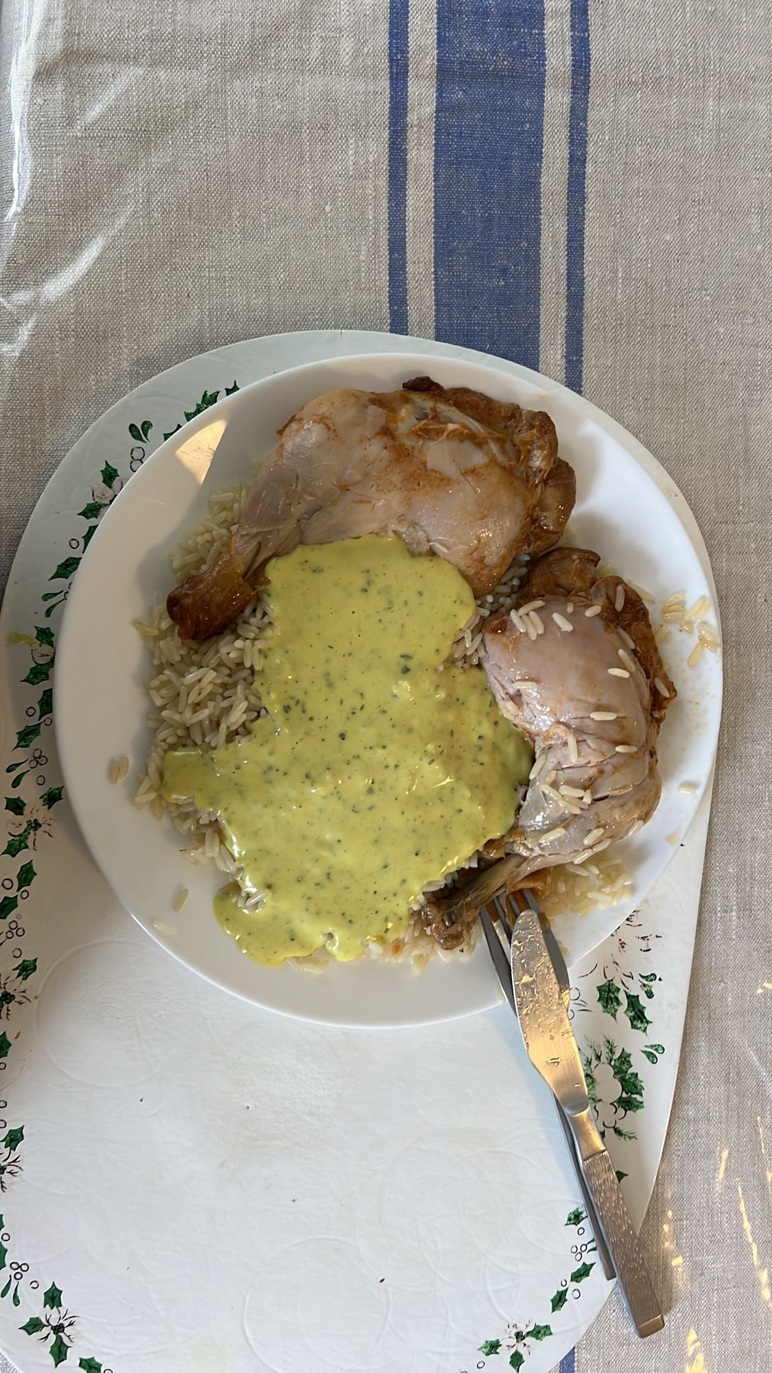 Kyckling med ris och sås