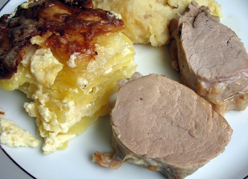 Gratin dauphinois et filet de porc
