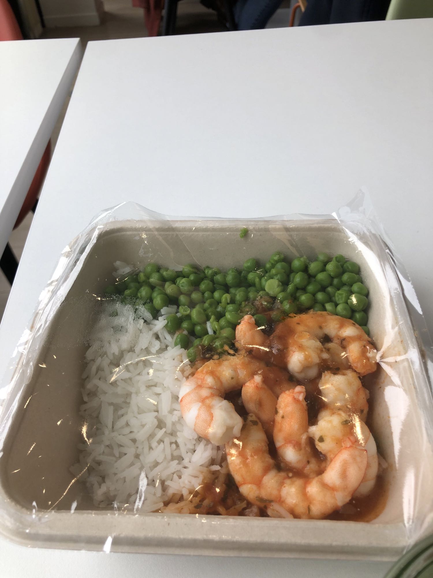 Crevettes riz et pois