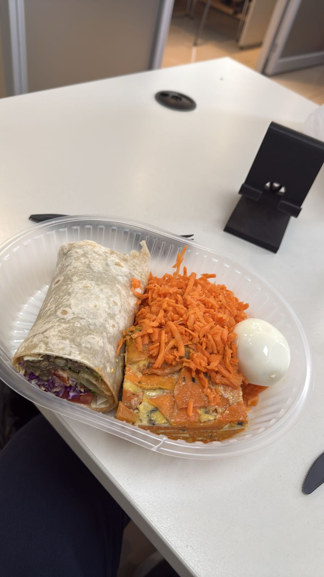 wrap, tortilla y huevo