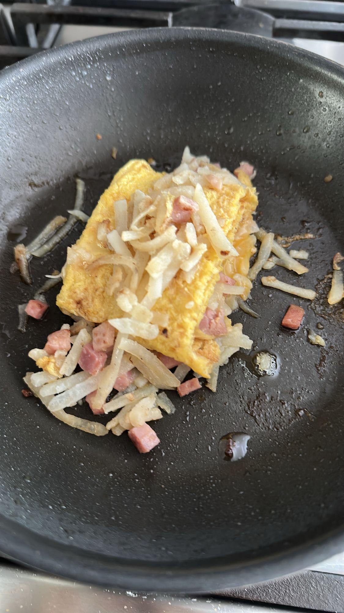 tortilla con papas y jamón