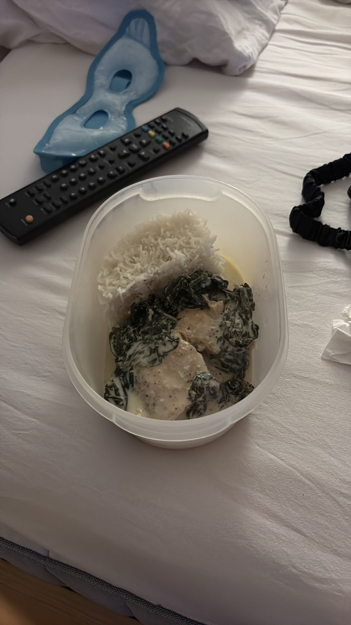 Kyckling med ris och spenat