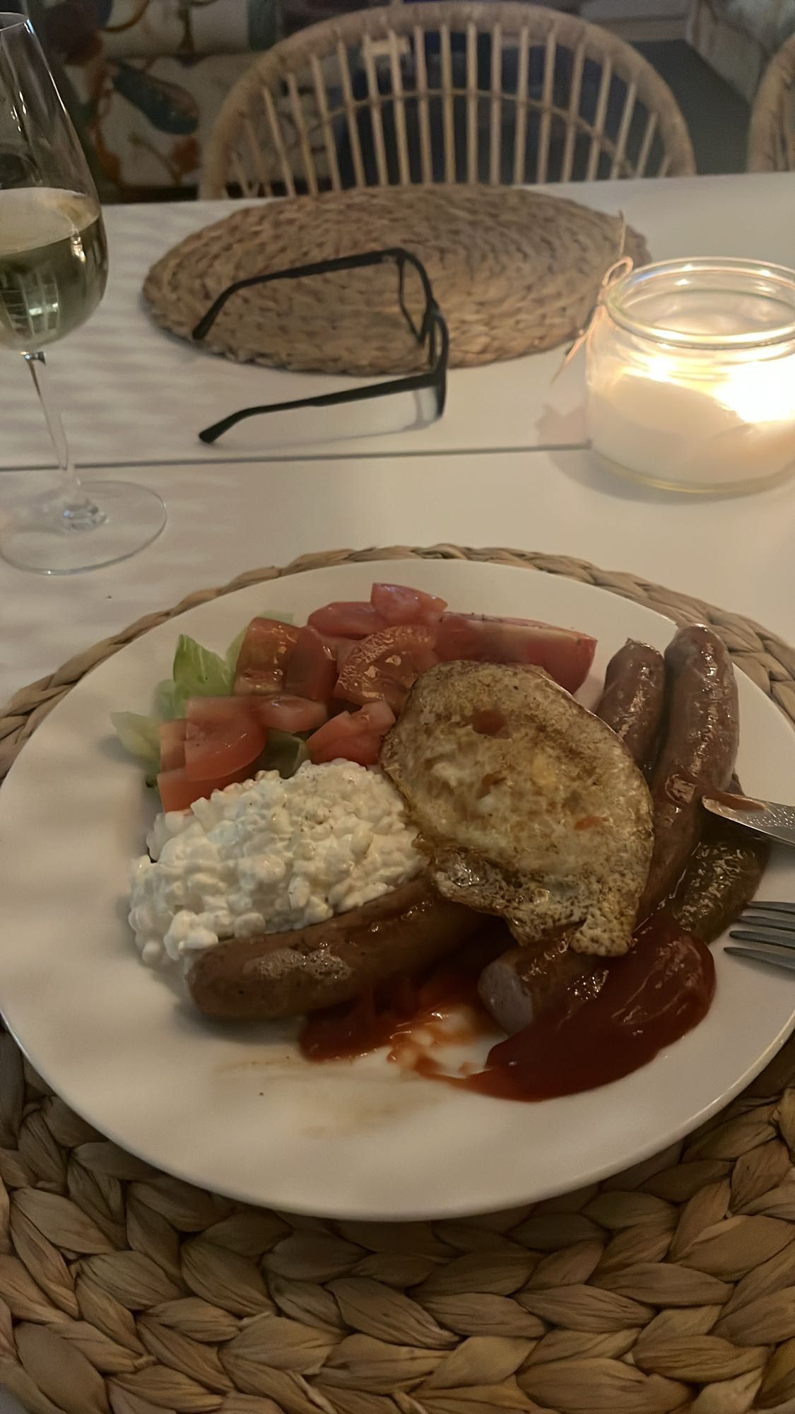 Korv med grönsaker & ägg