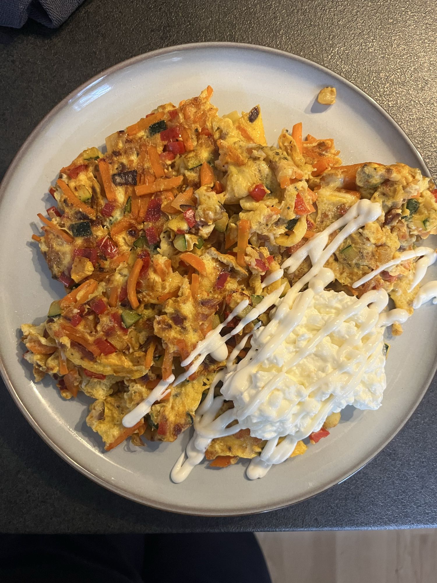 Groente omelet met cottage cheese