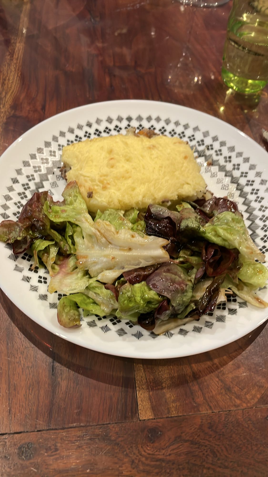 Hachis parmentier et salade