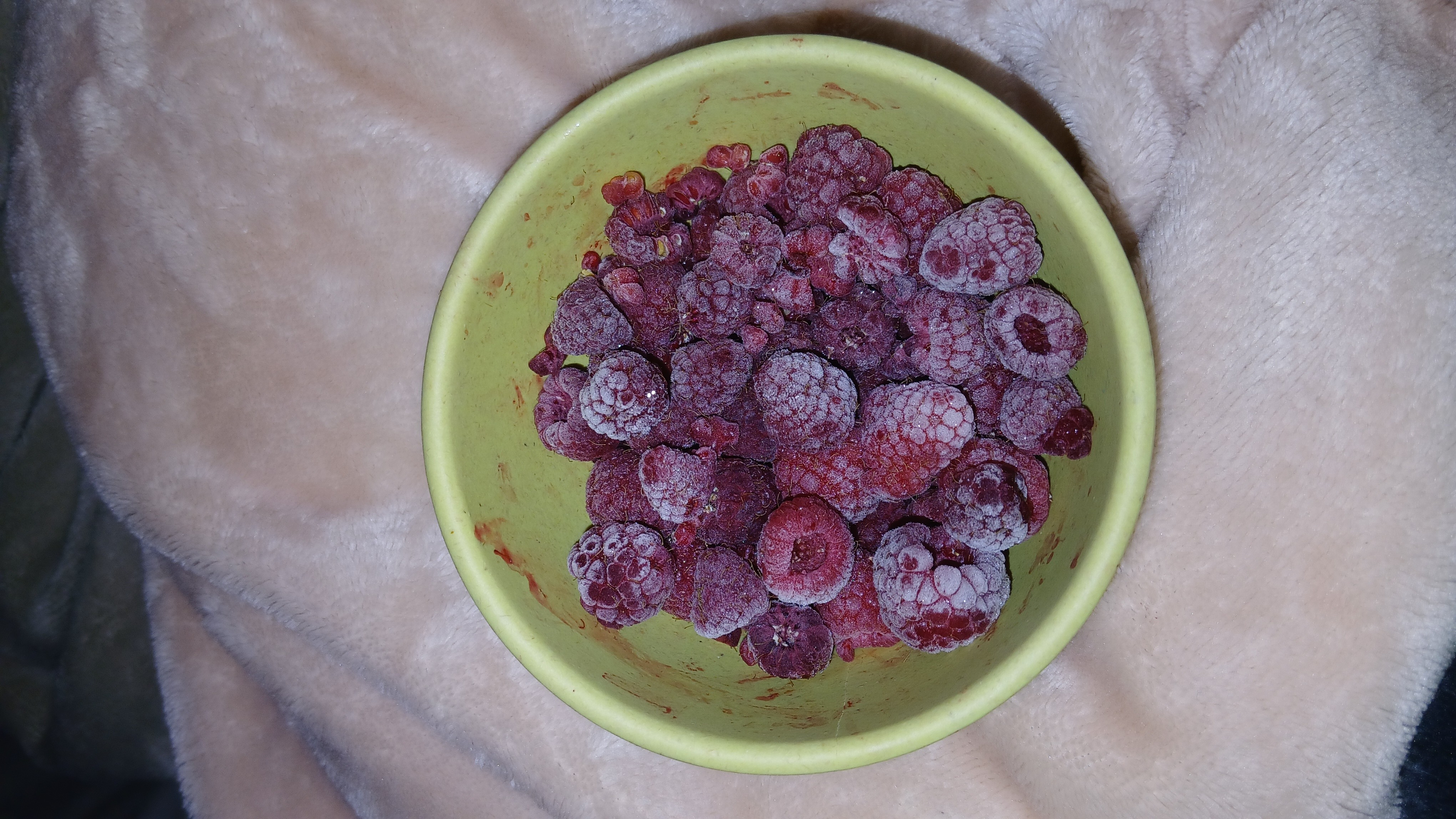 Frambozen in een kom