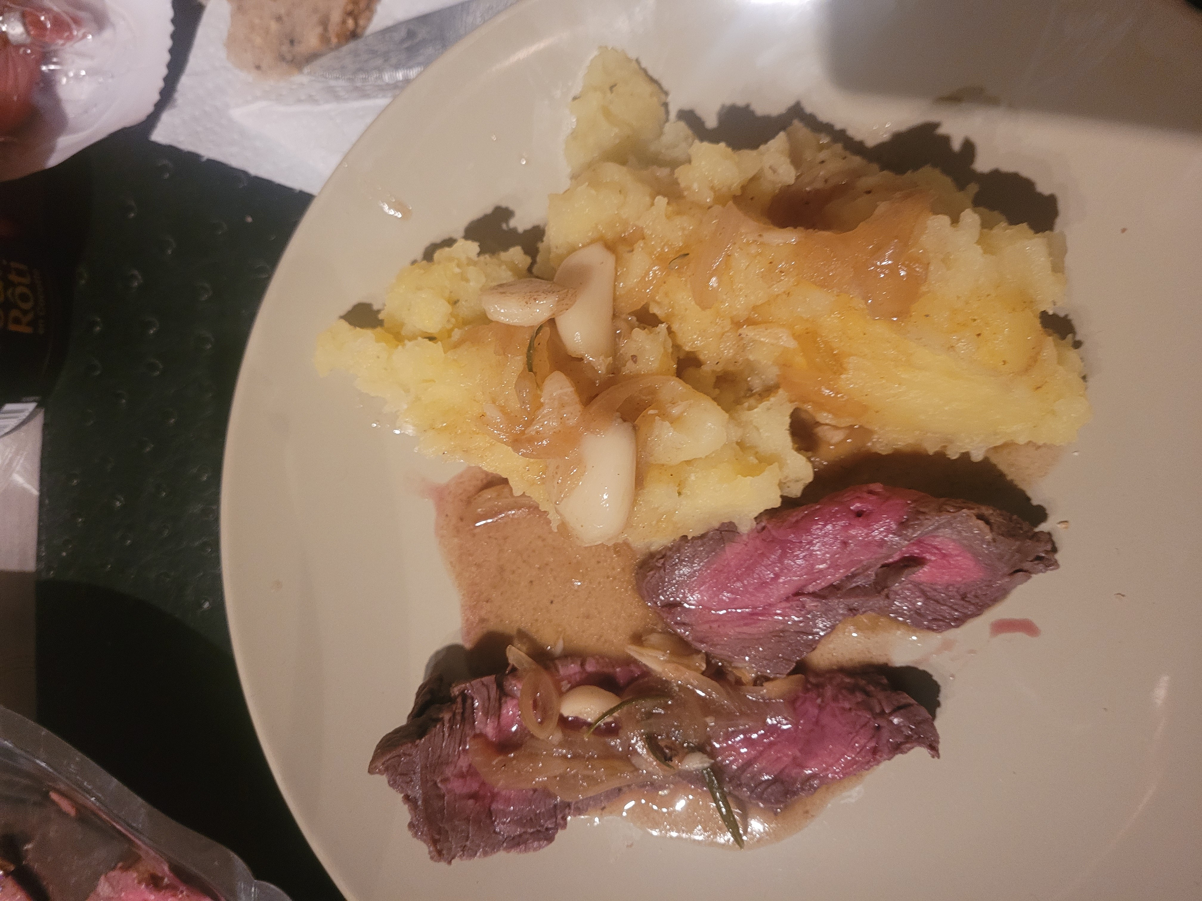 Boeuf sauce et purée