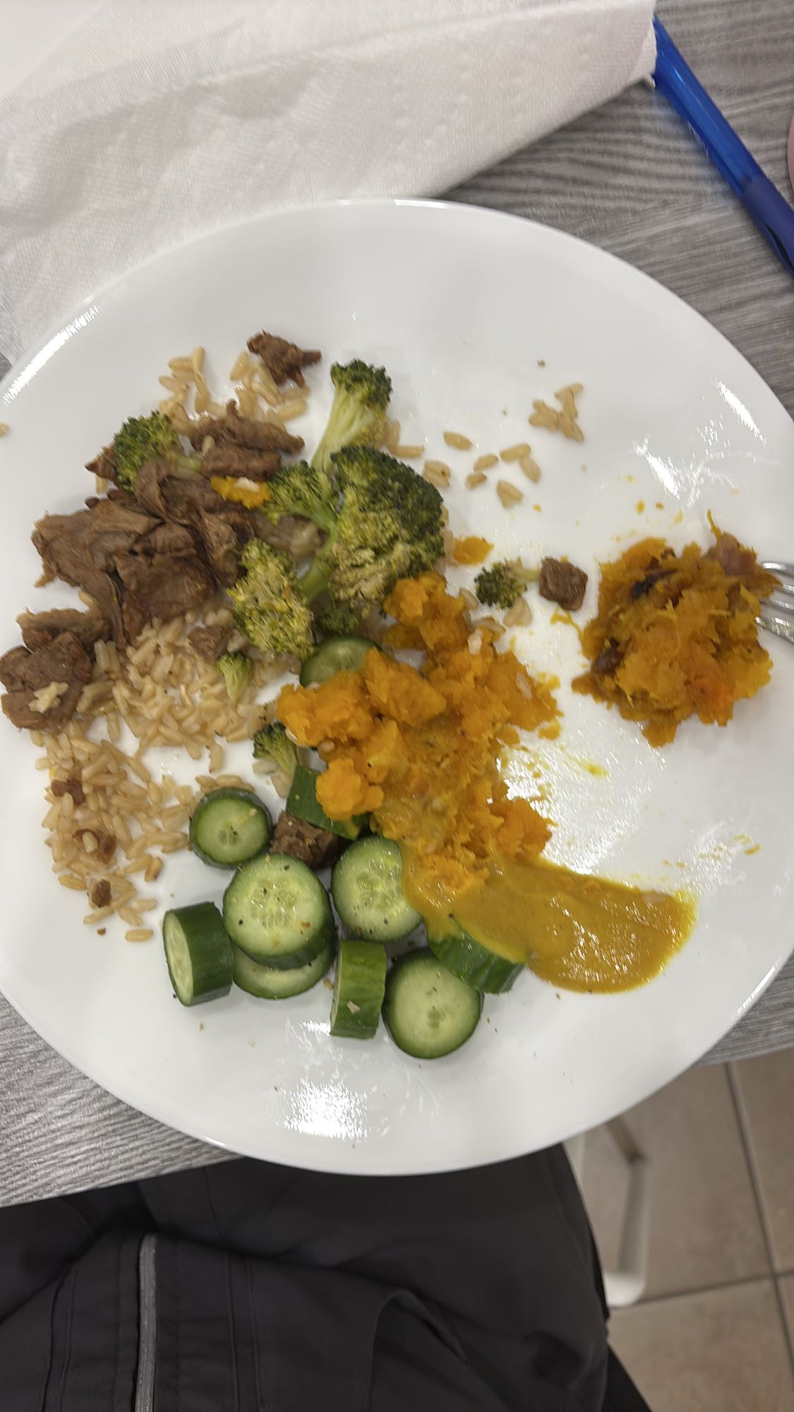 Assiette bœuf légumes riz