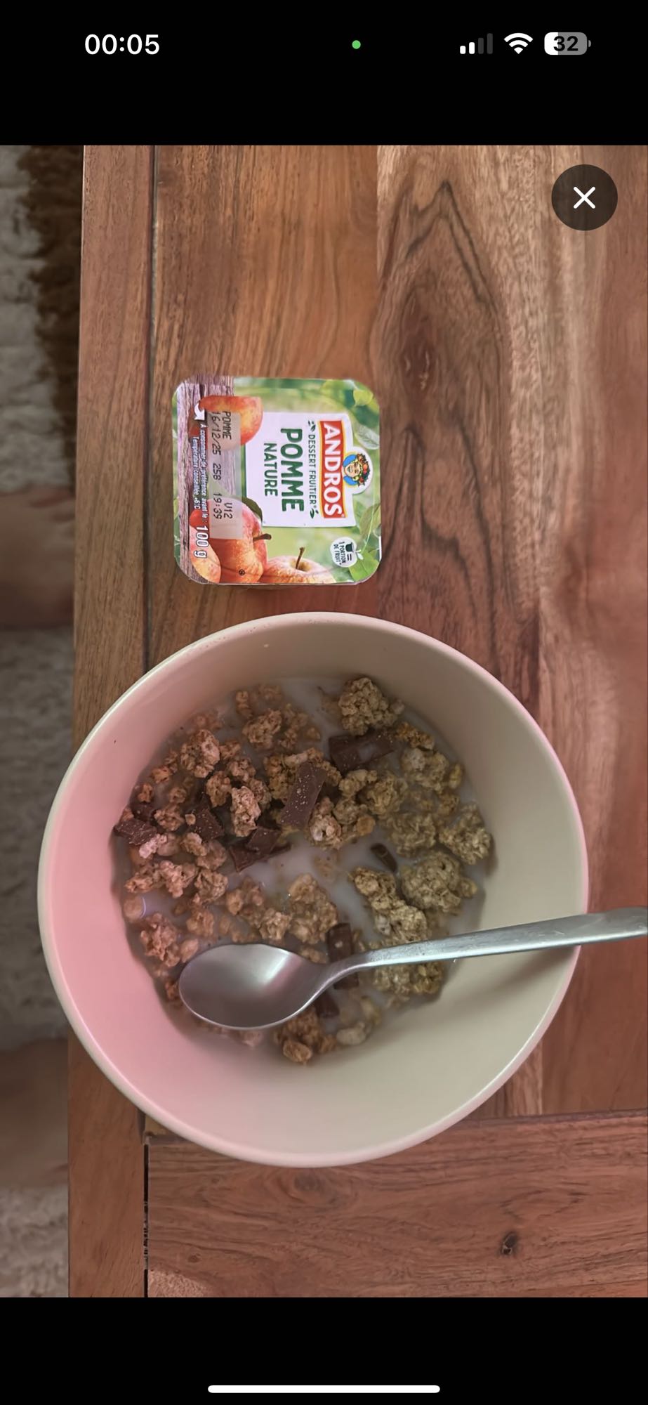 Céréales et compote