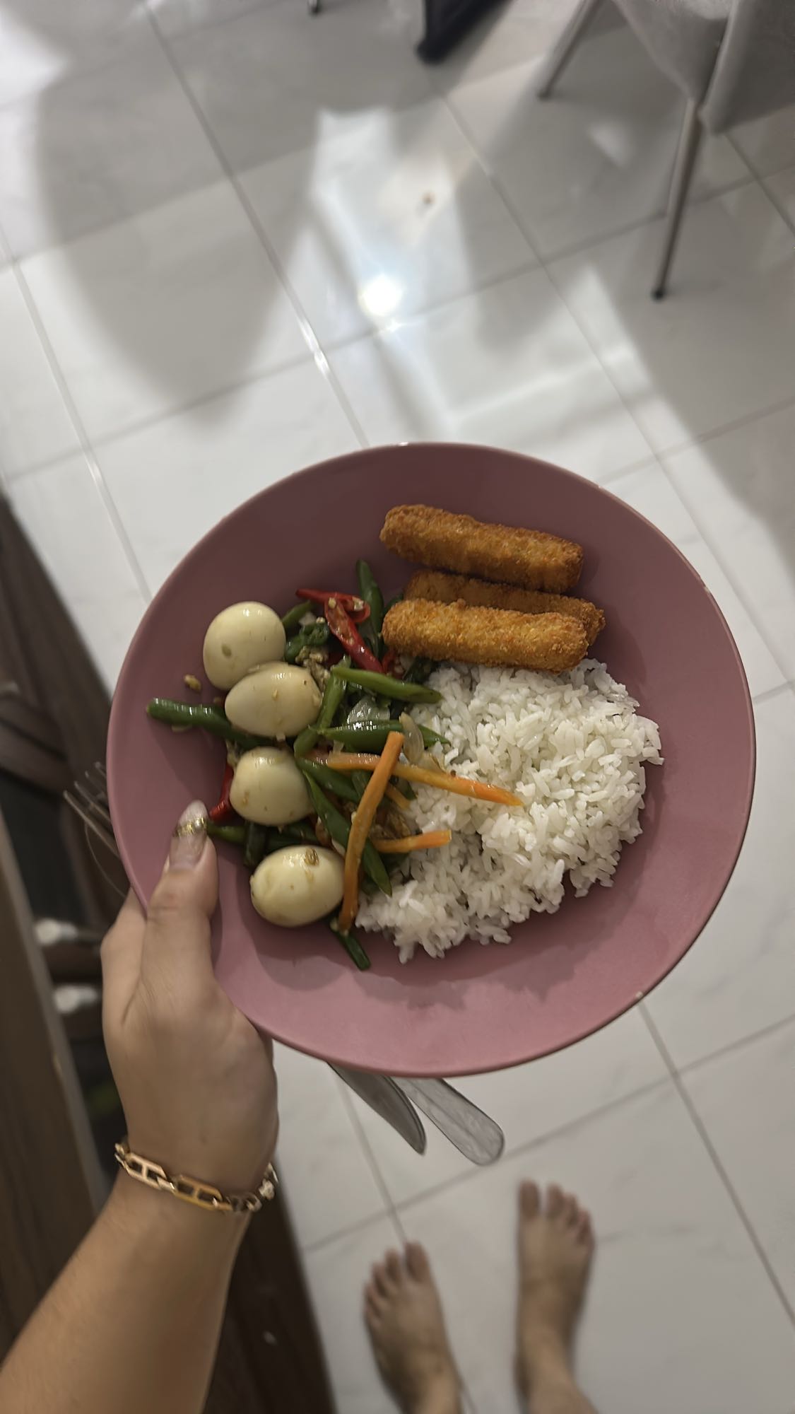 Rice with eggs & veggies