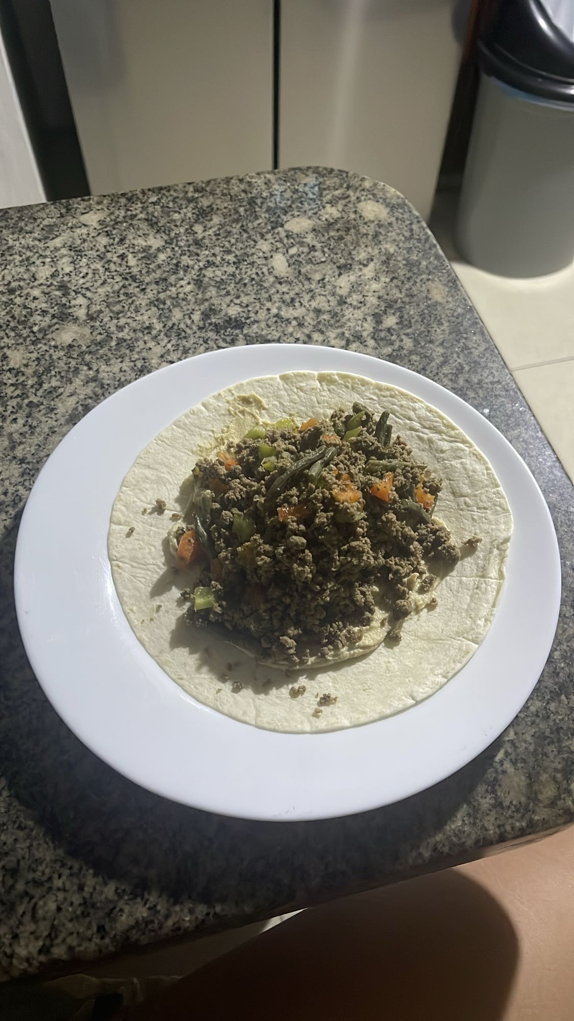 tortilla con carne y verduras