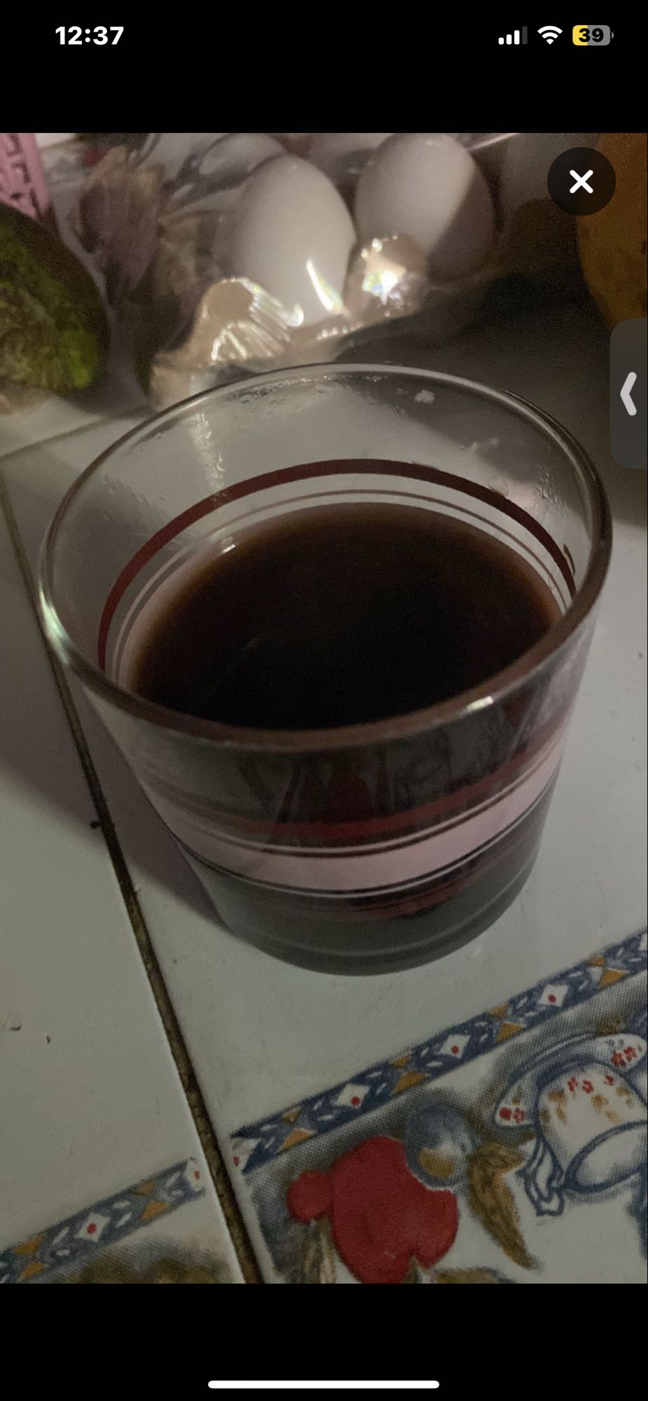 vaso de café negro