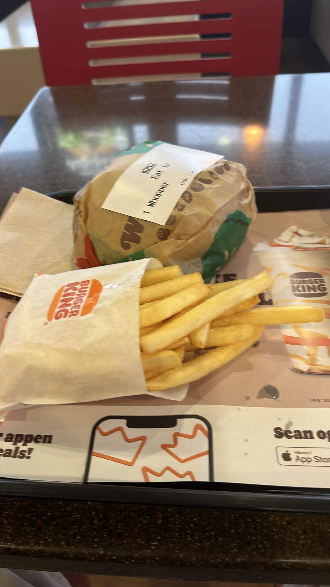 Whopper med pommes frites