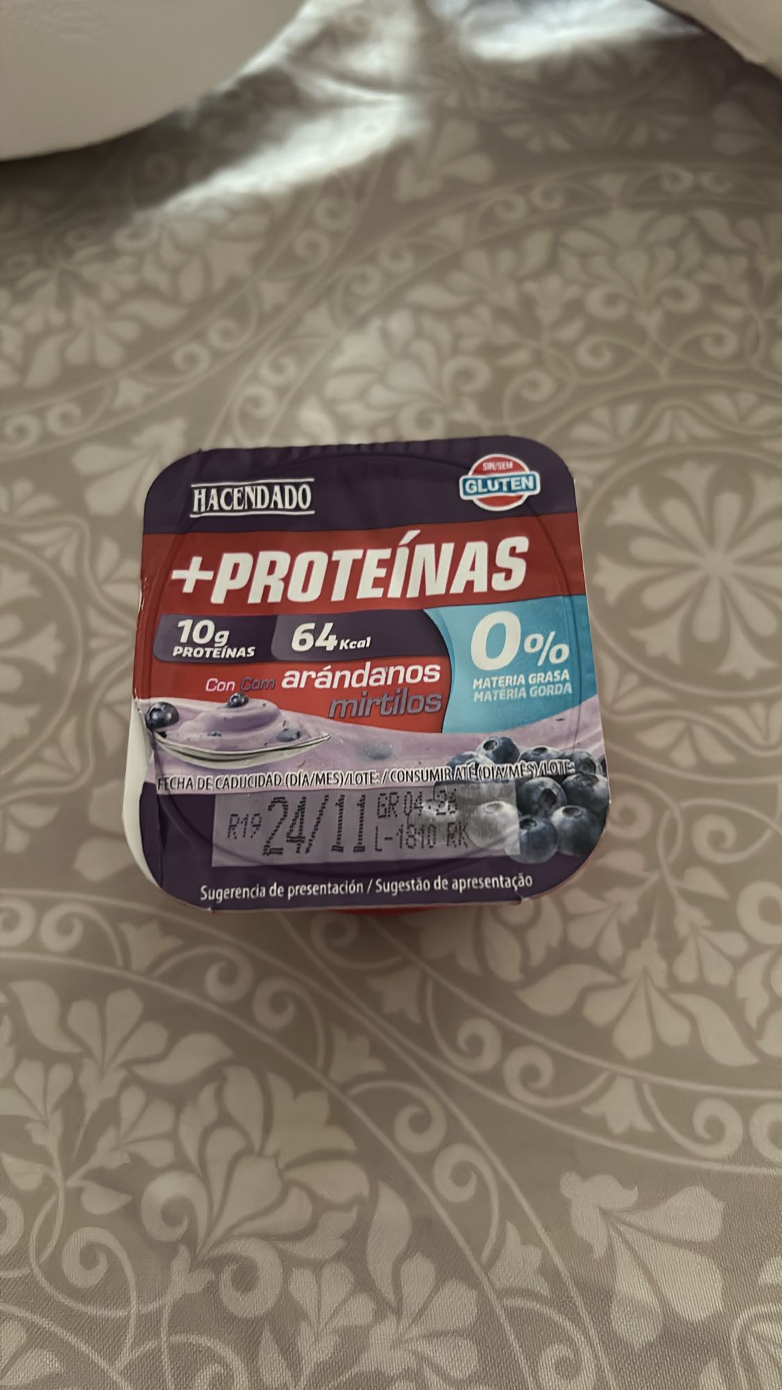 yogur proteínas arándanos