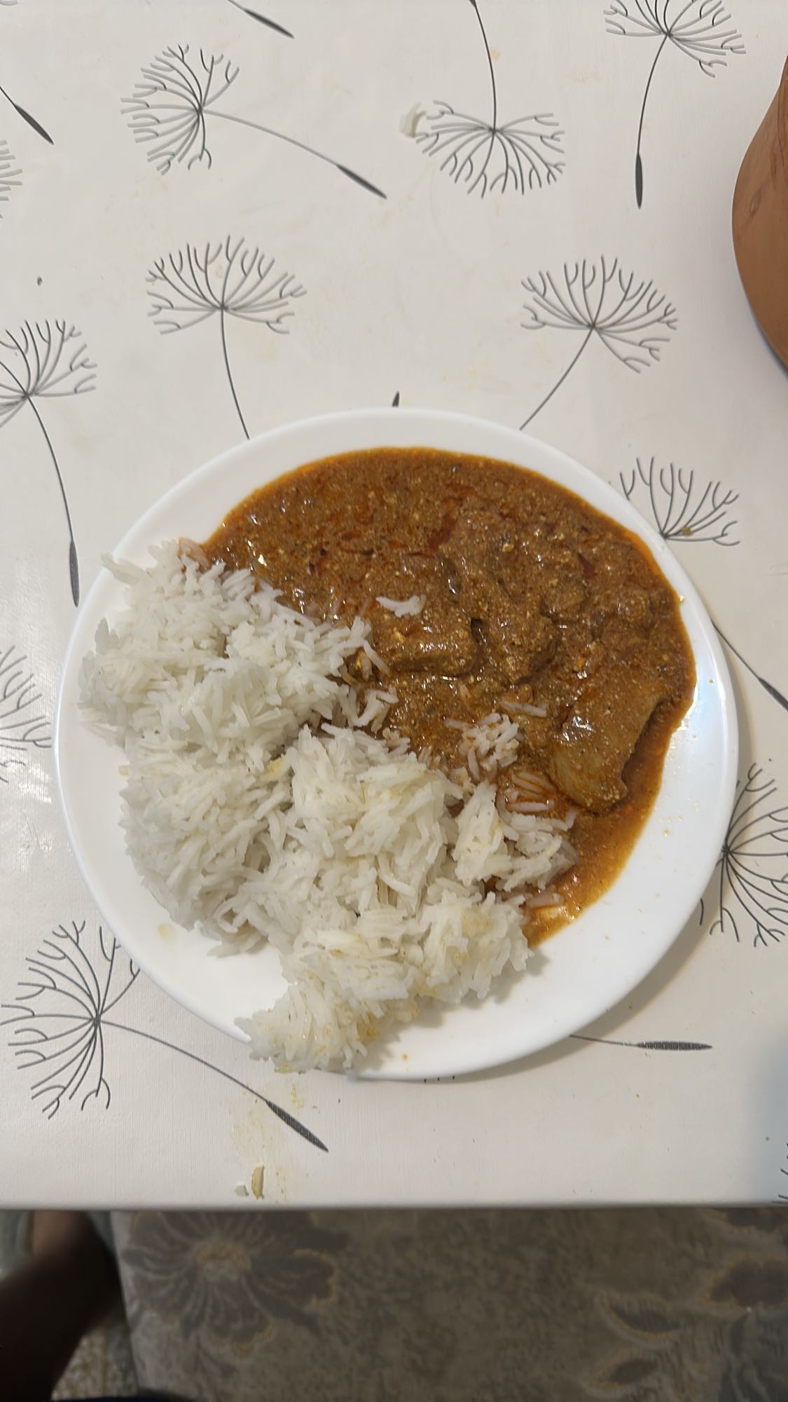 Rice with beef curry