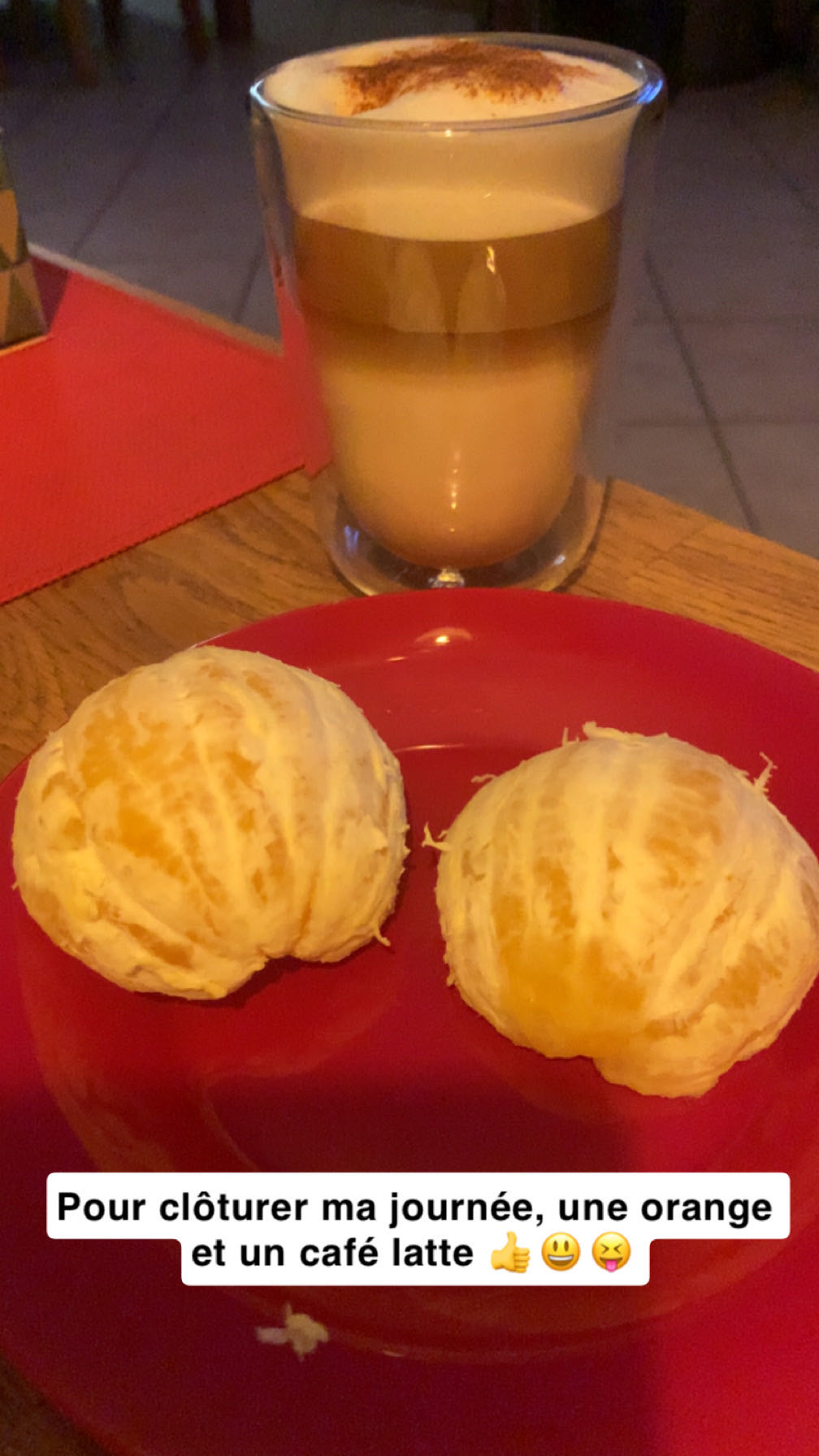 Orange et café latte