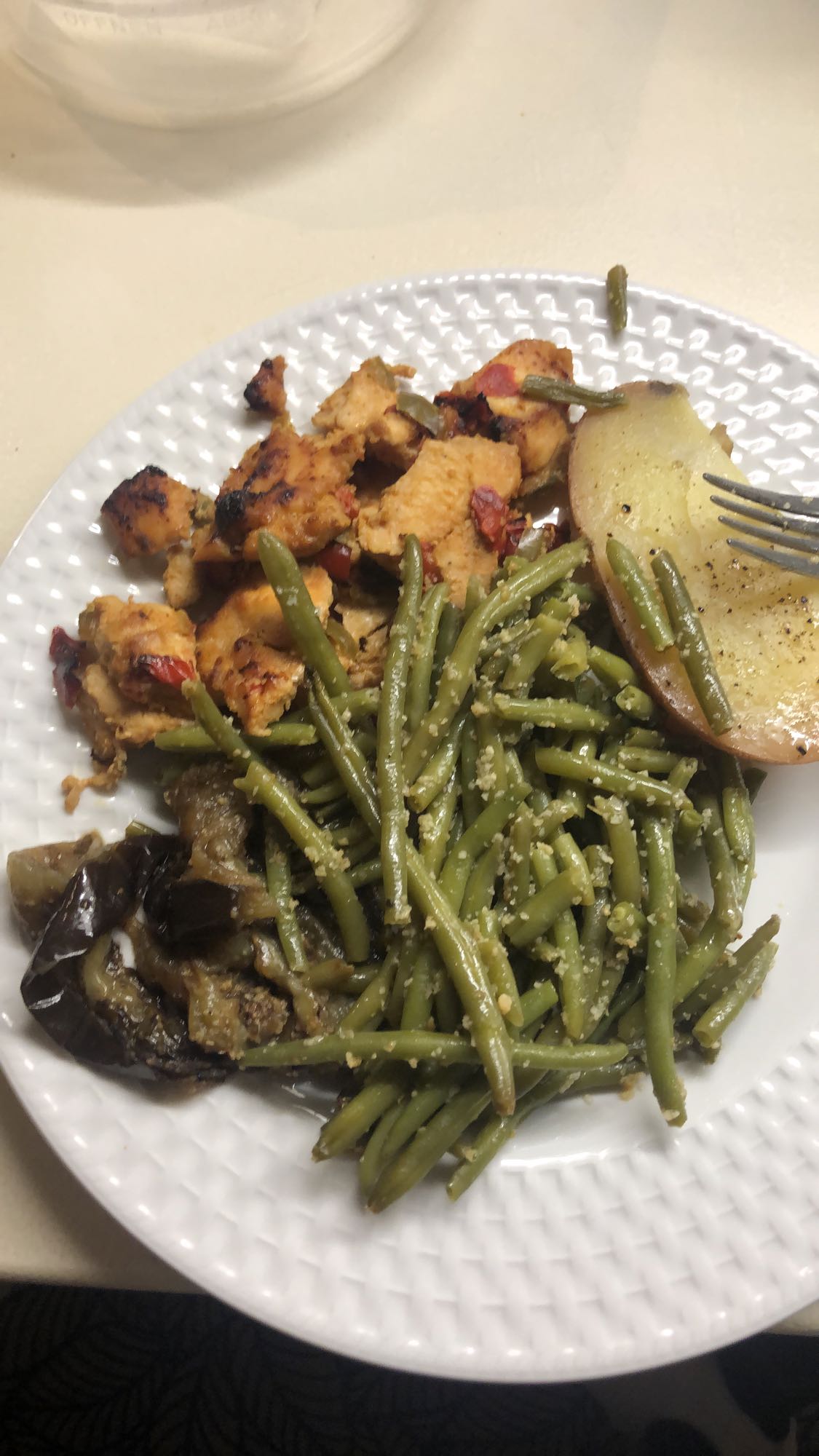 Poulet et légumes verts