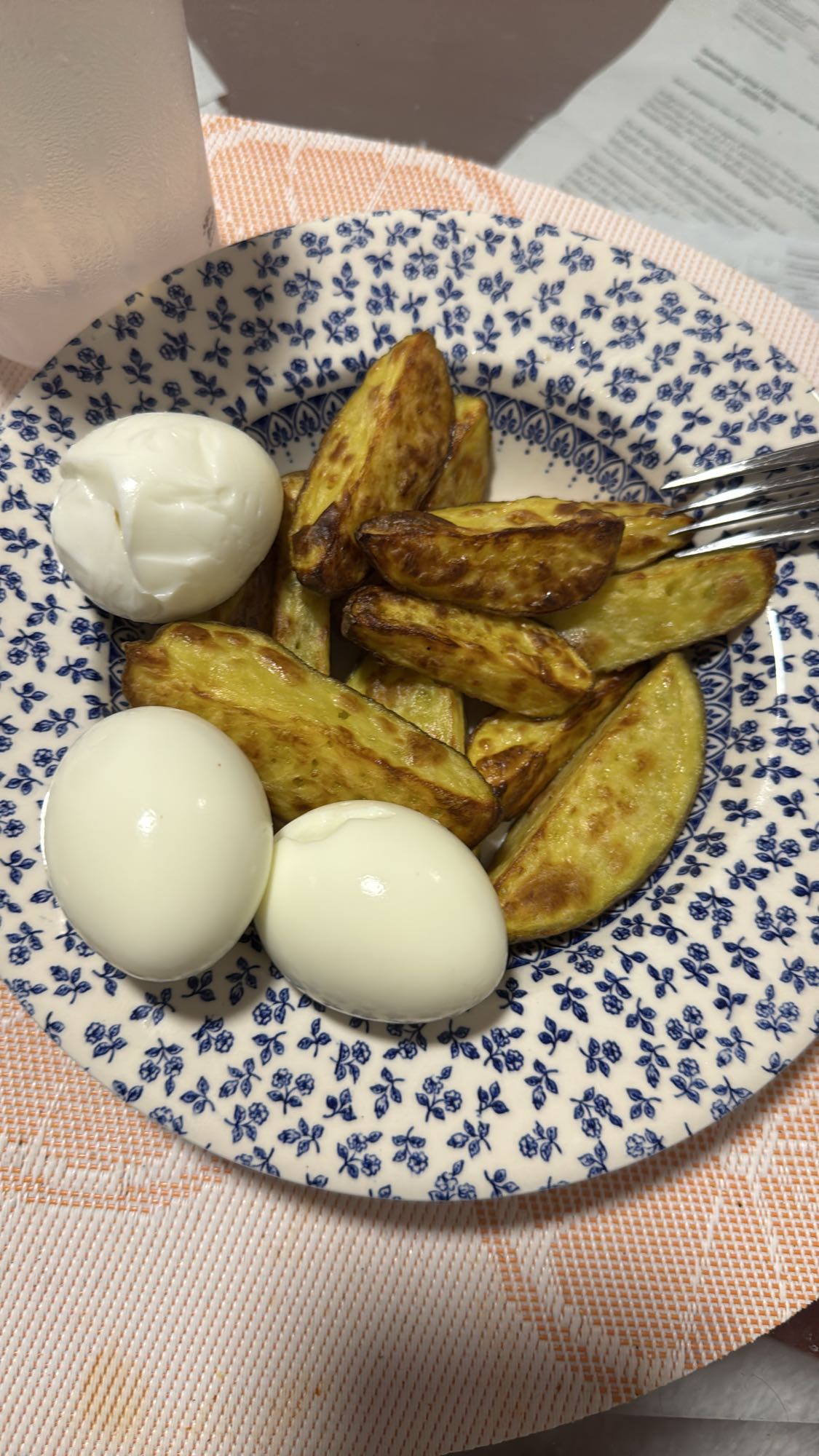 Eggs and potato wedges