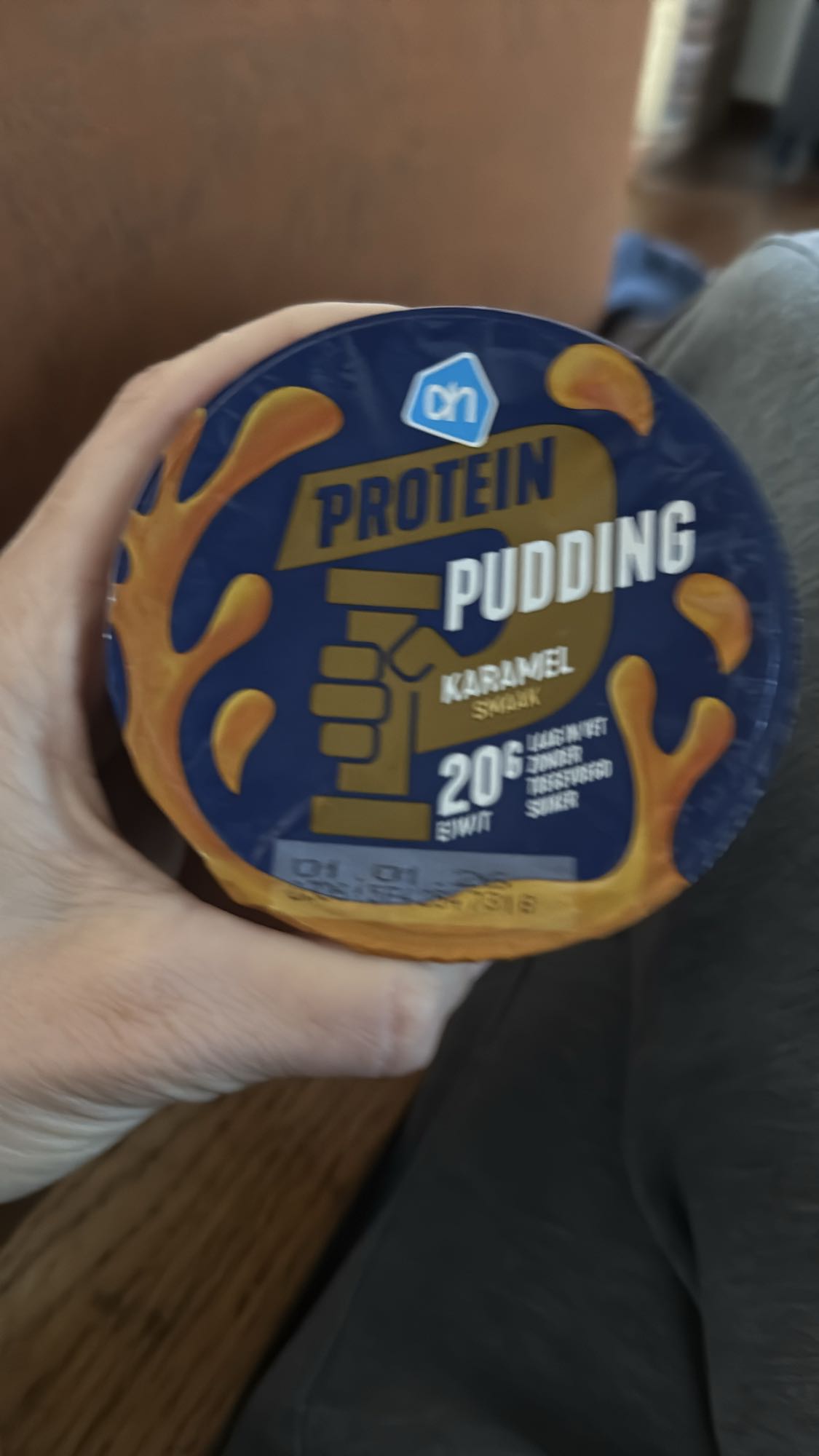 Karamel proteïnepudding