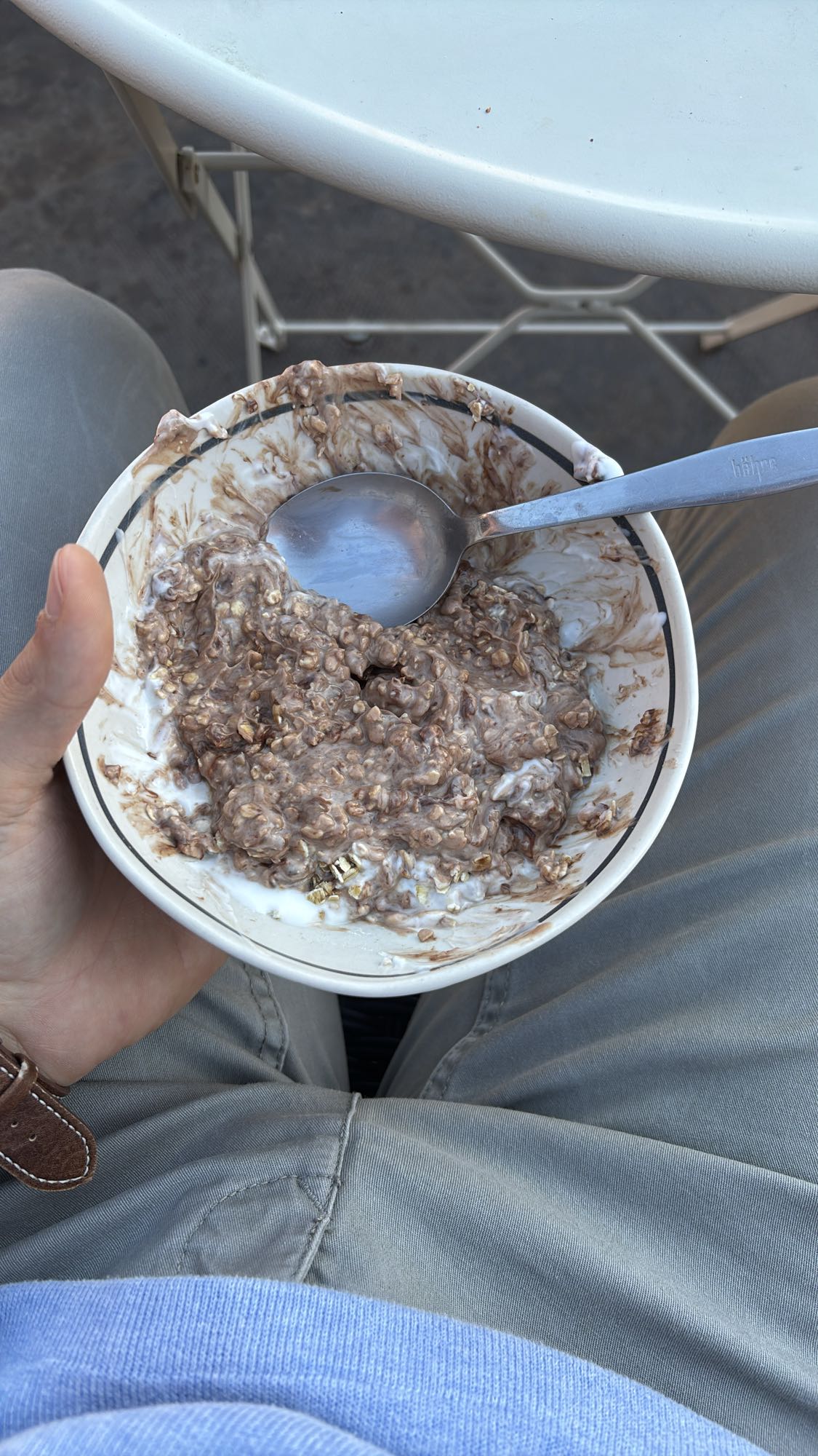 Avena con yogur y Nutella