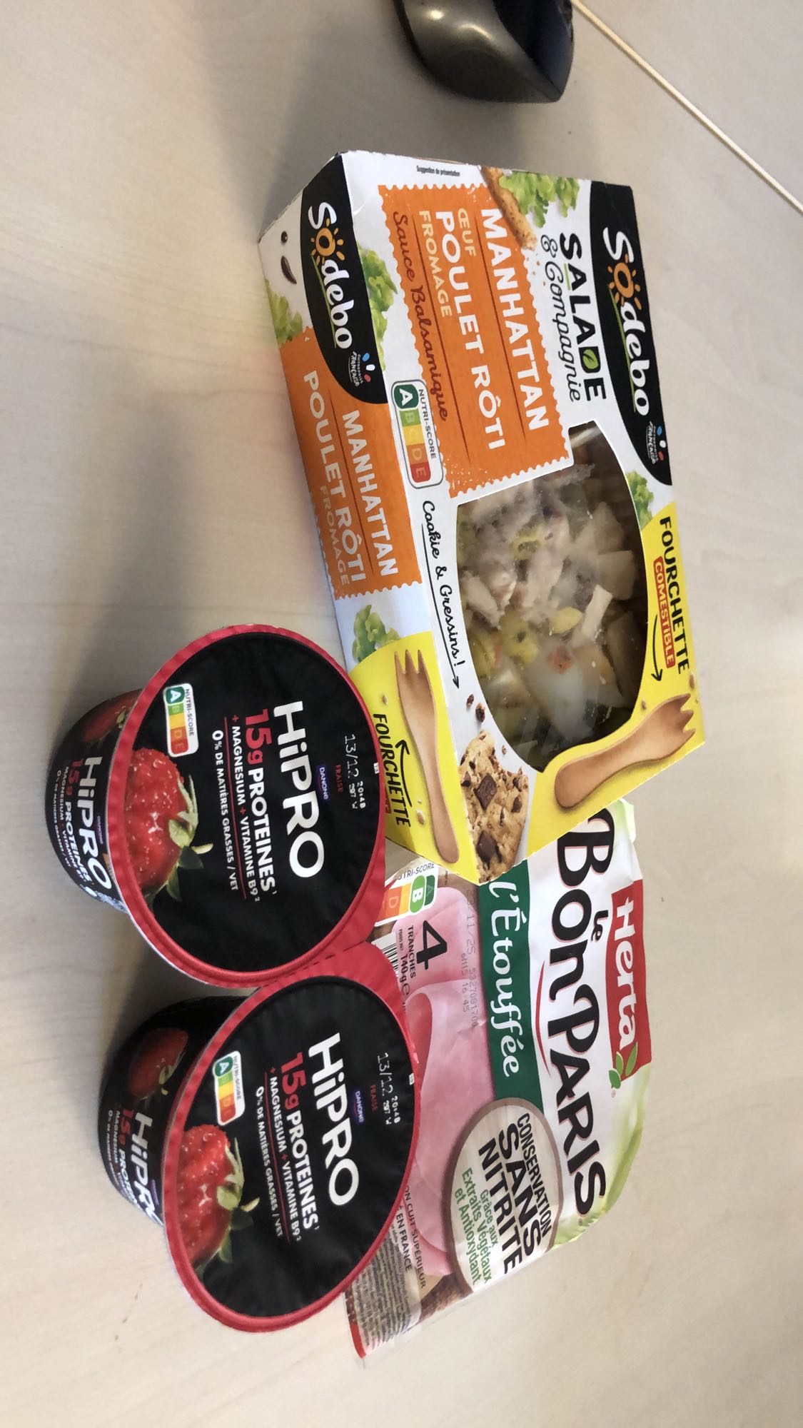 Salade poulet et yaourts