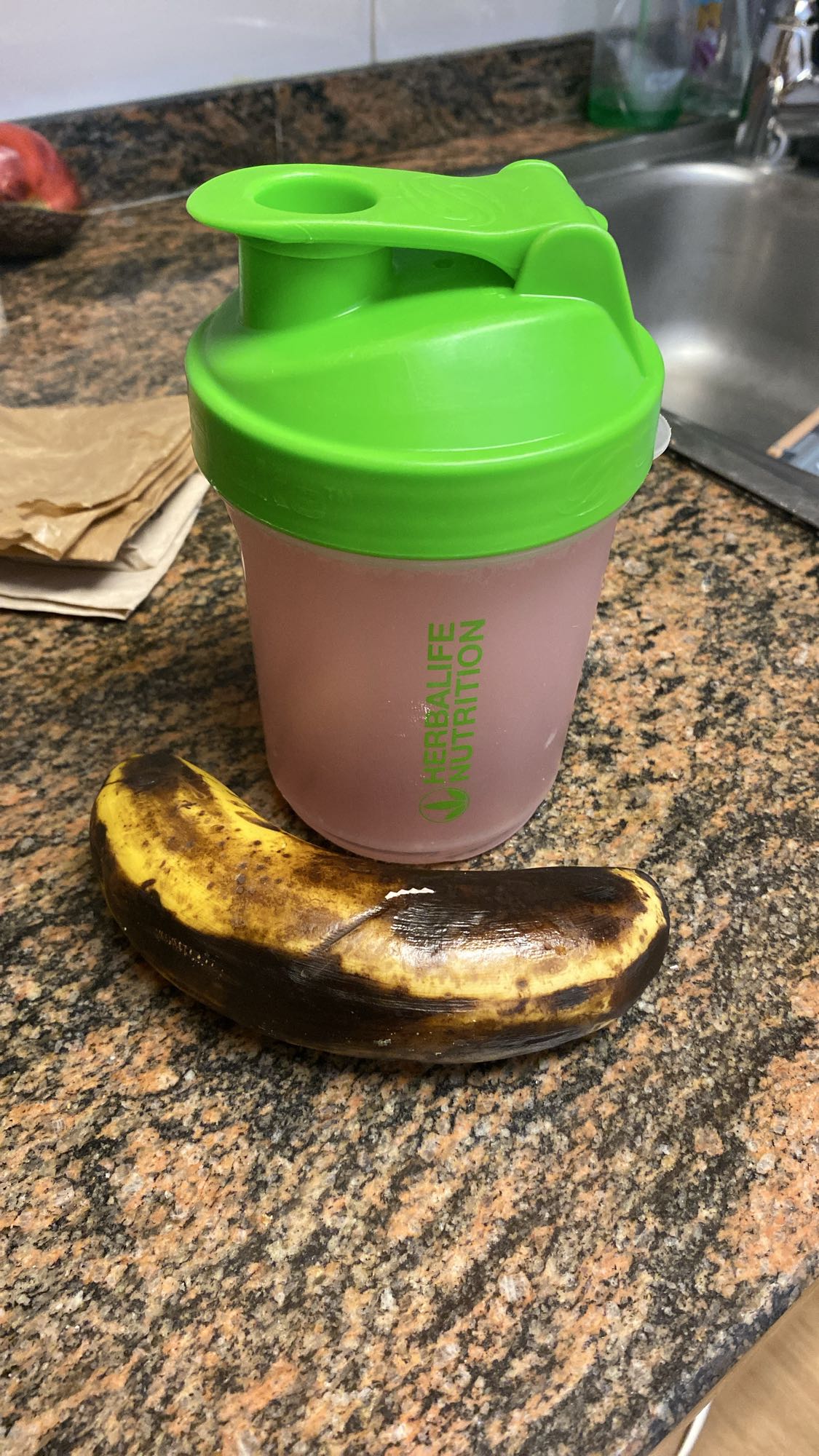 batido rosa y plátano